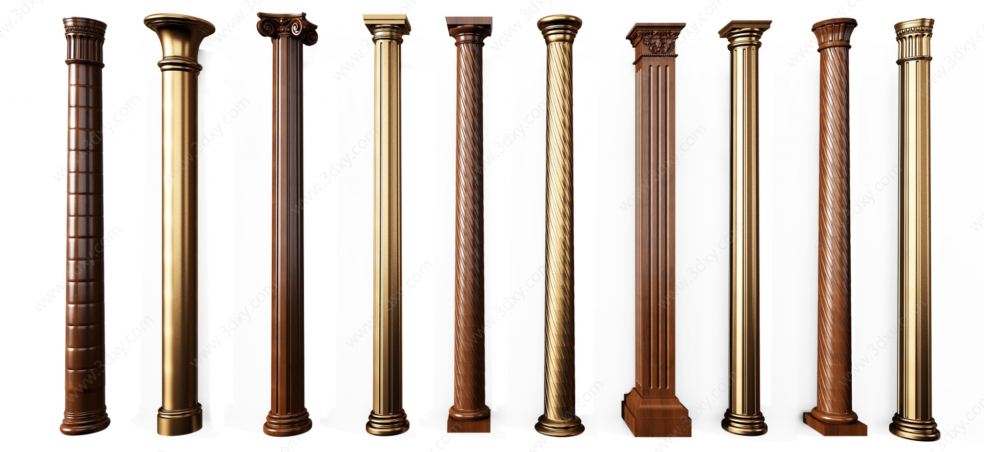 欧式古典欧式罗马柱组合3D模型
