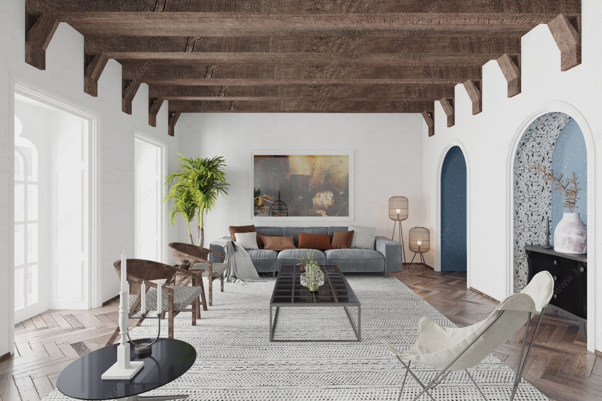 北欧现代客厅沙发3D模型