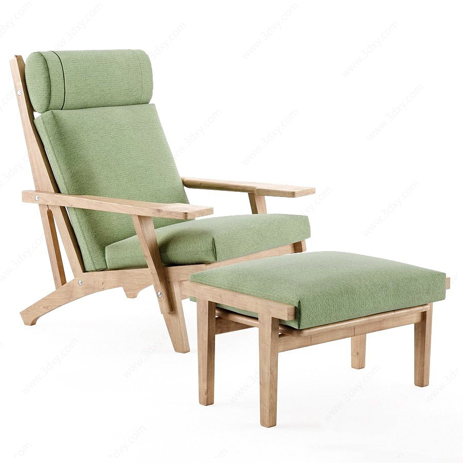 木质休闲椅3D模型