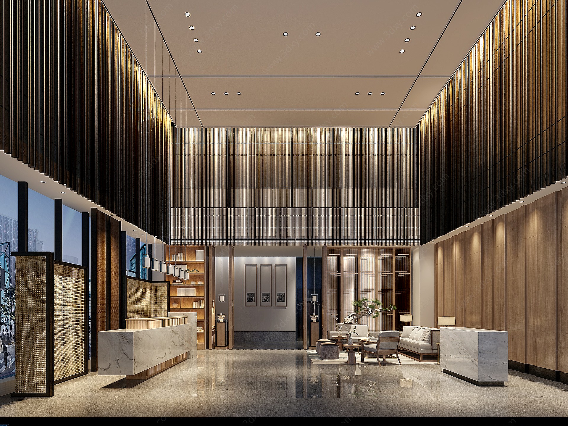 新中式酒店会所3D模型