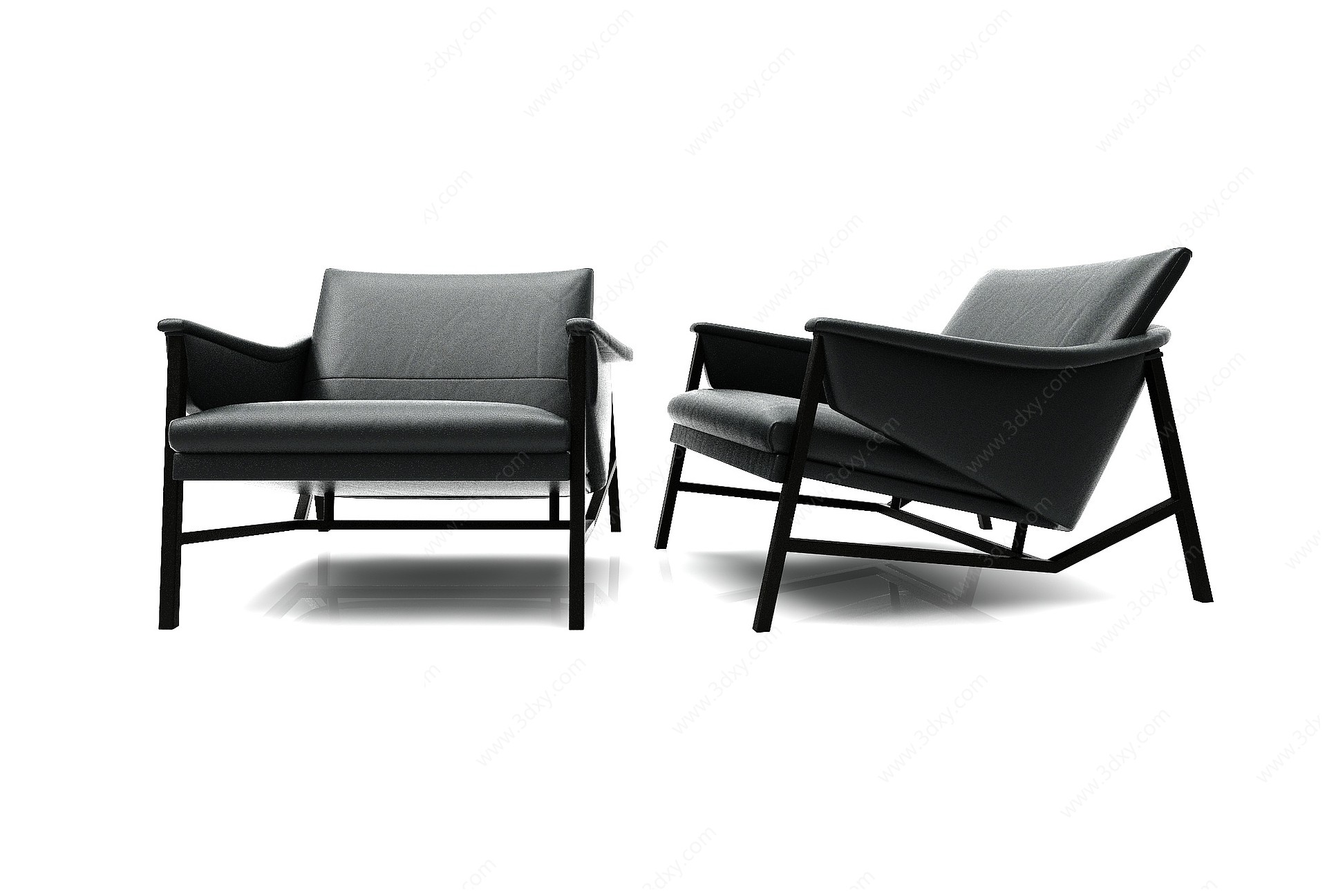 现代风格休闲单人沙发3D模型