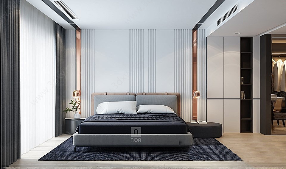 现代简欧式轻奢卧室3D模型