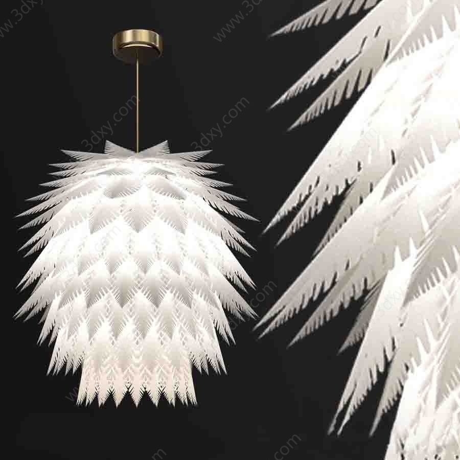 羽毛吊灯3D模型