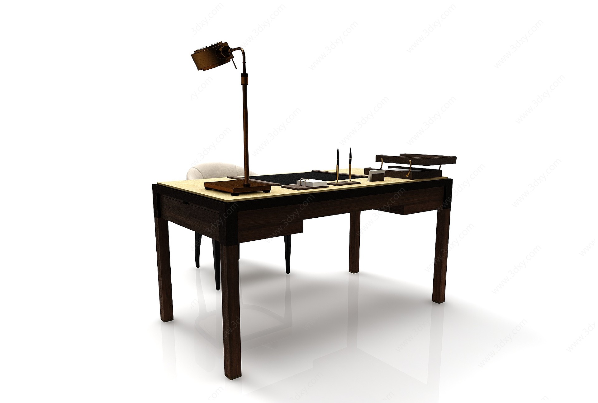 现代风格办公桌3D模型