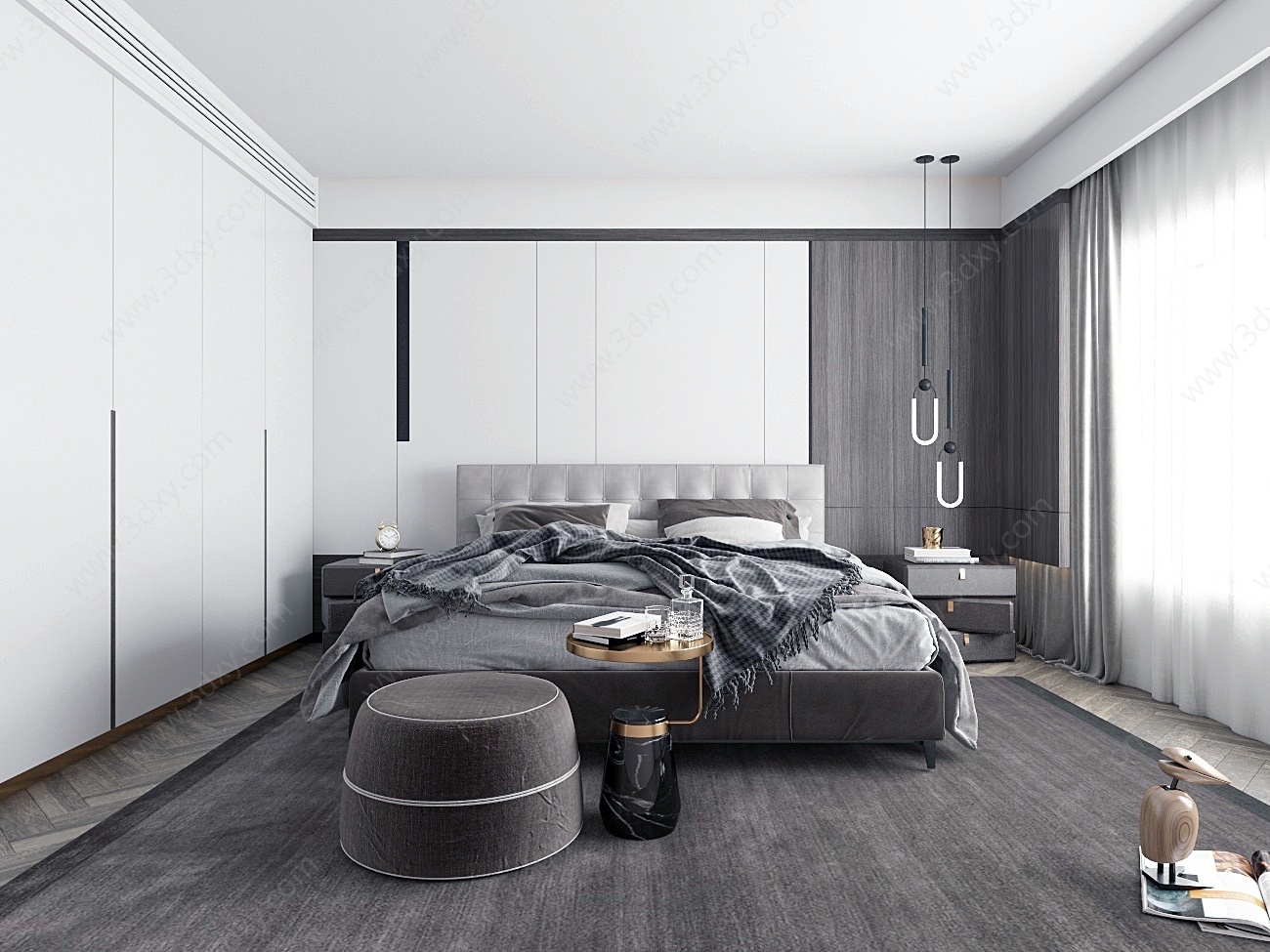 北欧现代卧室3D模型