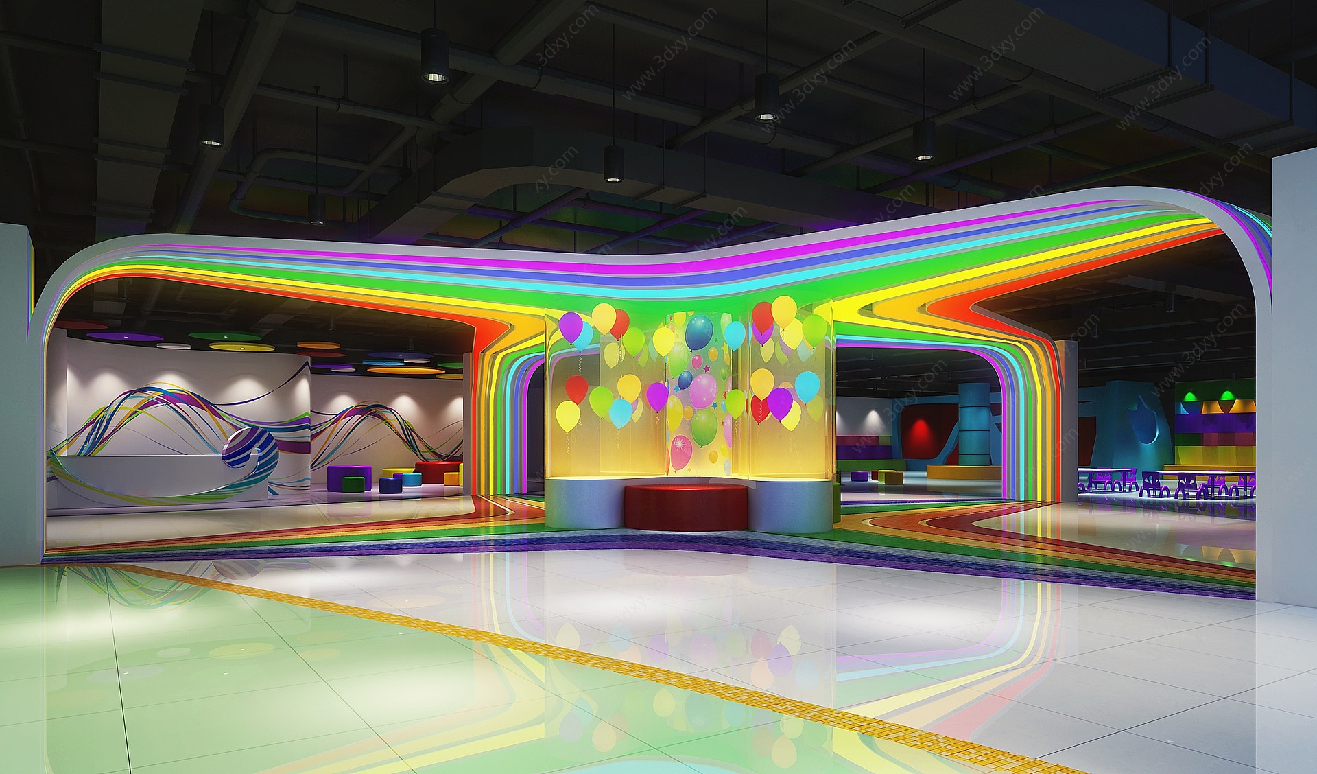 现代儿童游乐场乐园3D模型