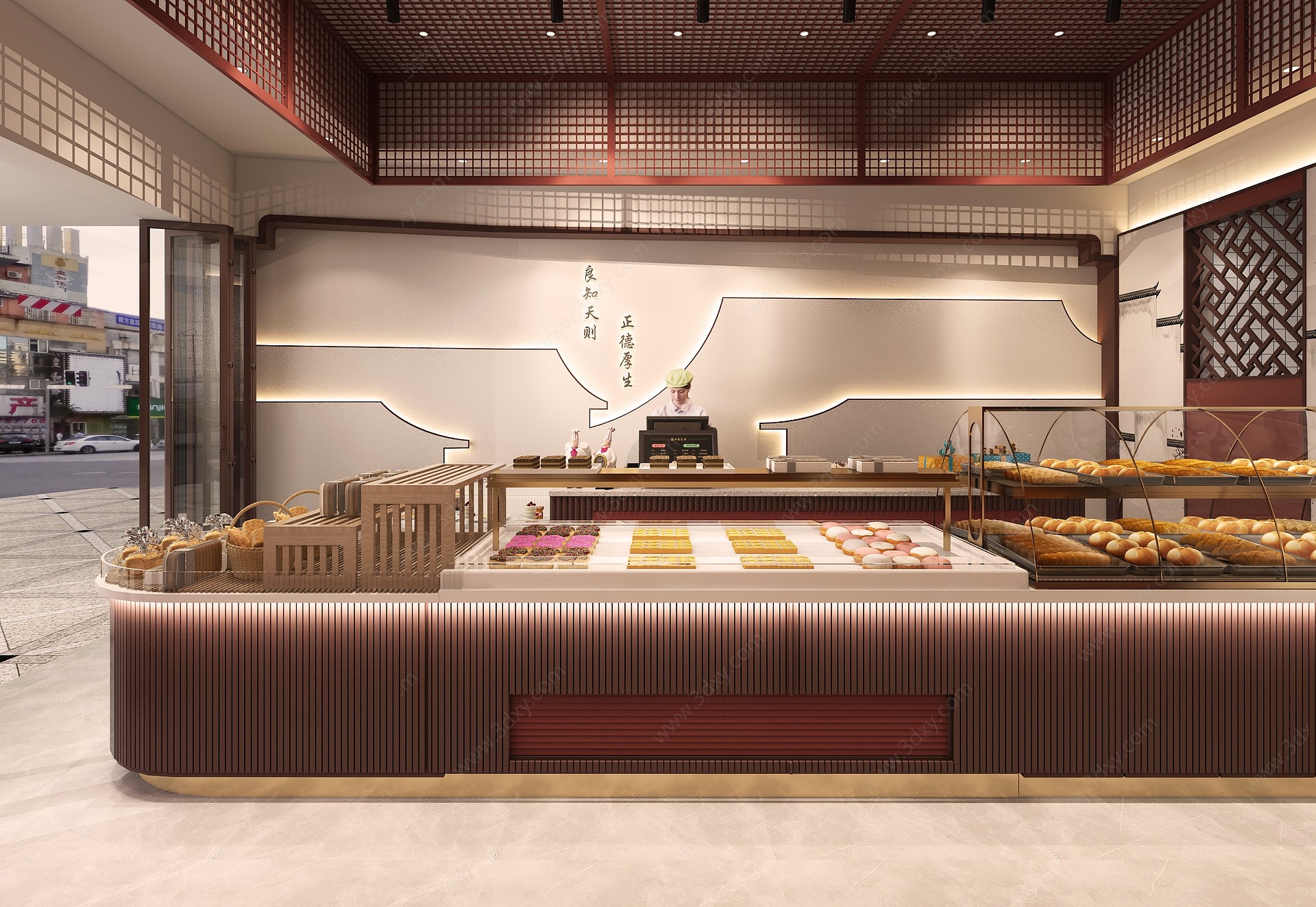 新中式甜品面包店3D模型