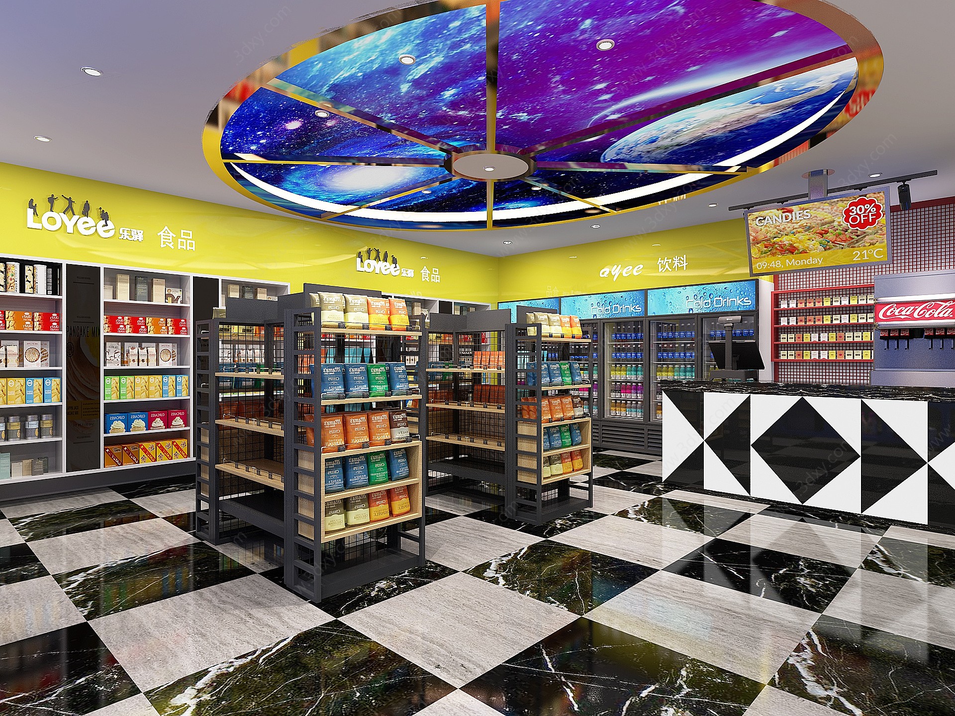 现代ktv过道超市3D模型