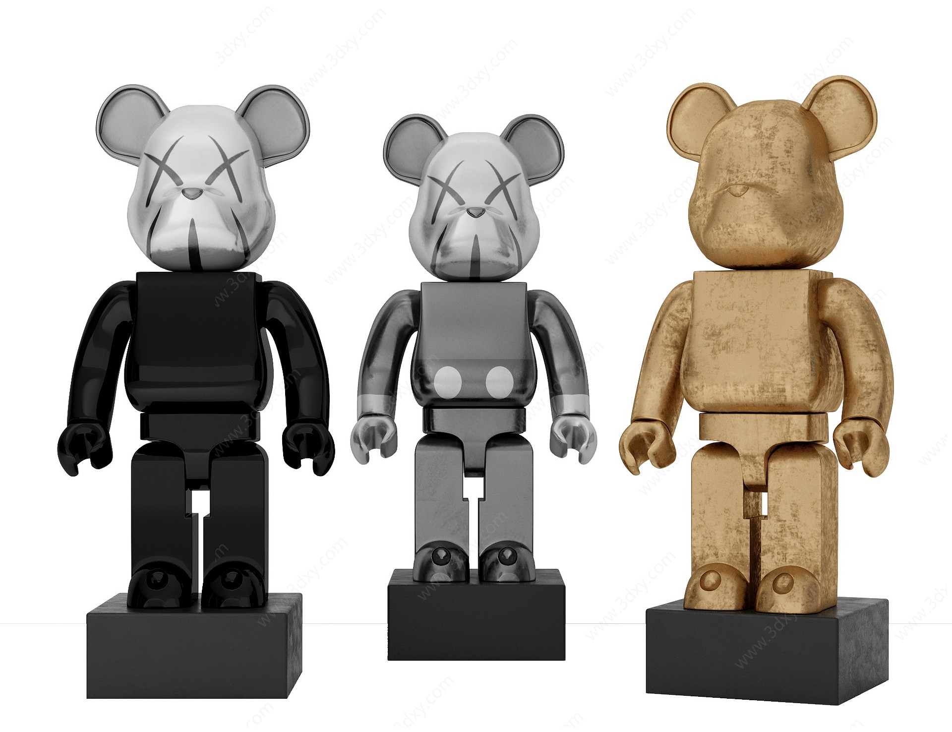 现代雕塑熊摆件艺术品3D模型