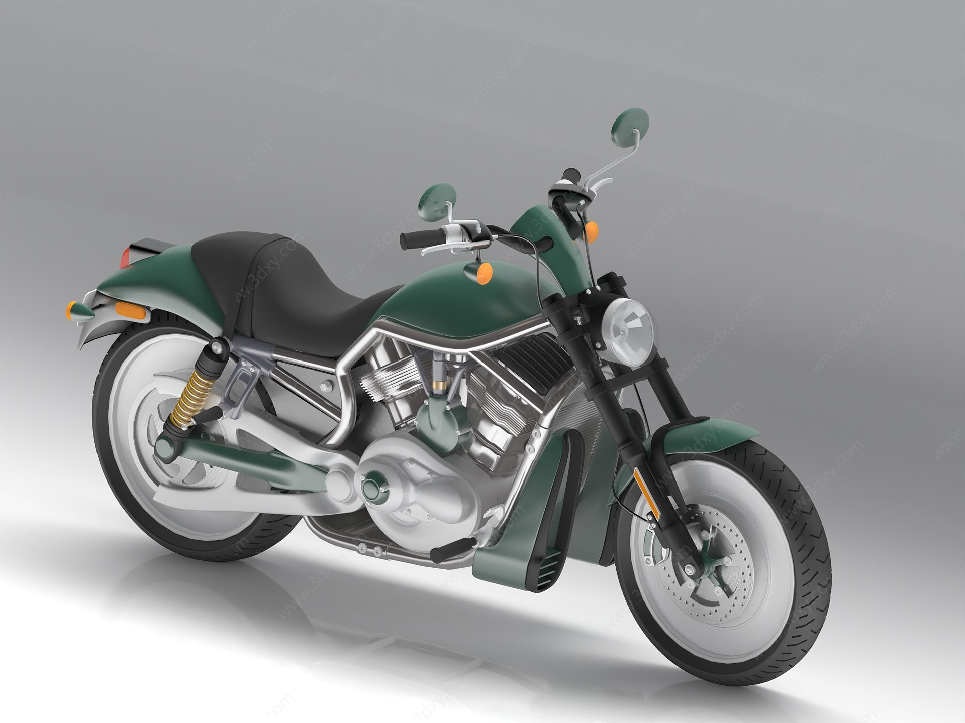 现代交通工具摩托车3D模型