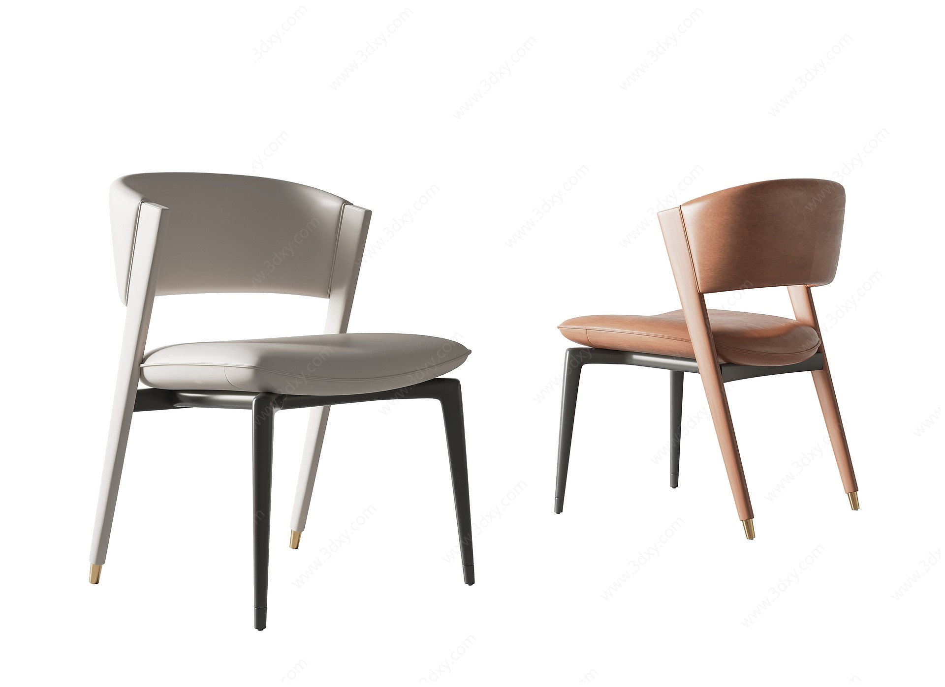 现代简约单人餐椅3D模型