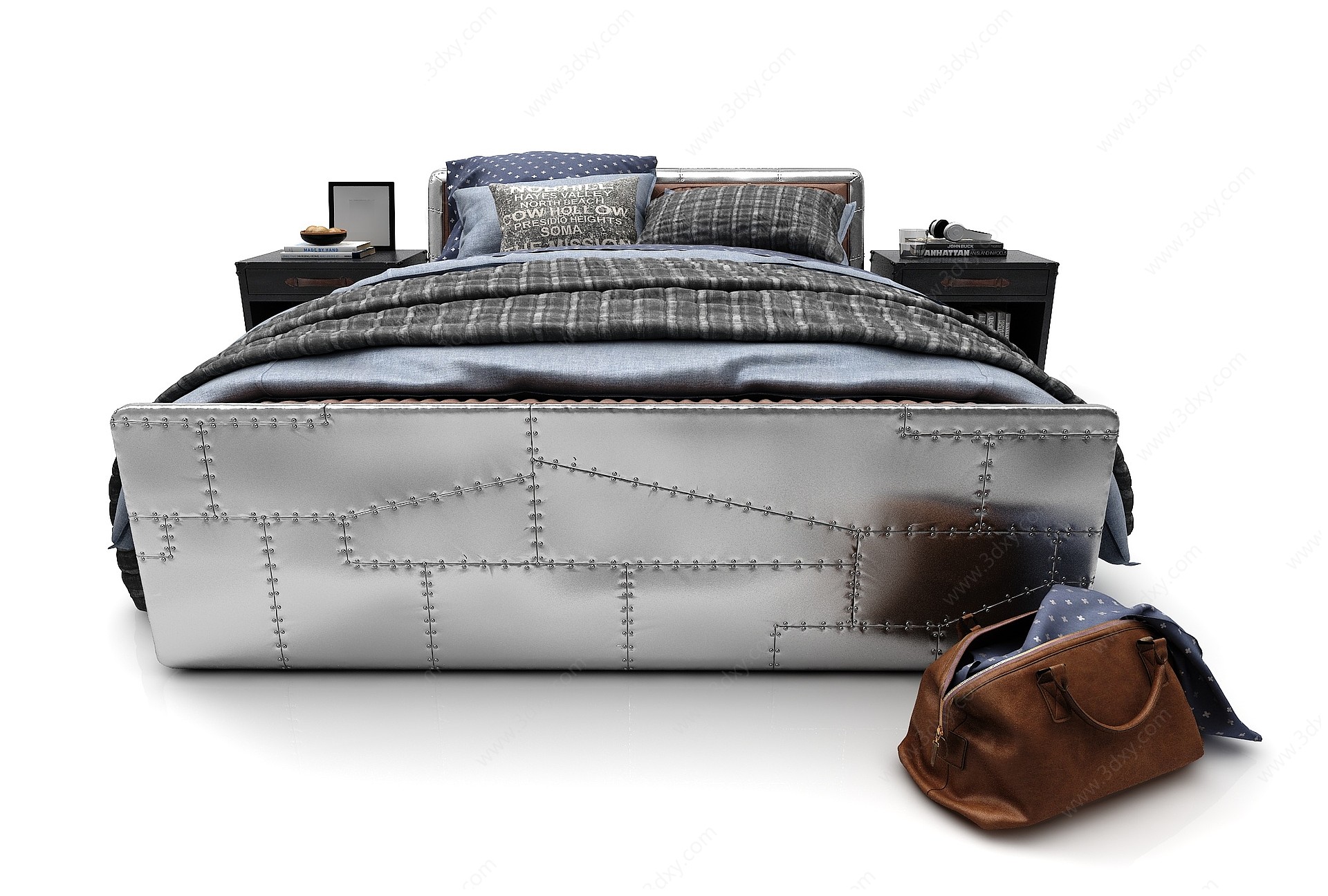 现代风格卧室双人床3D模型