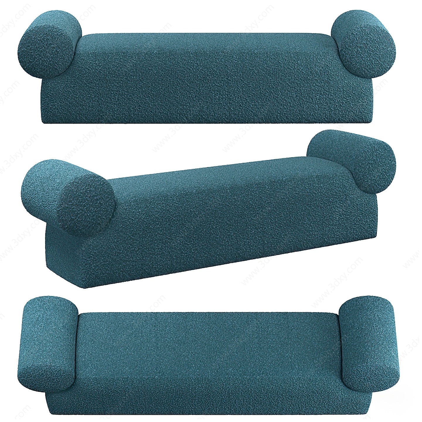 现代布艺床尾凳3D模型