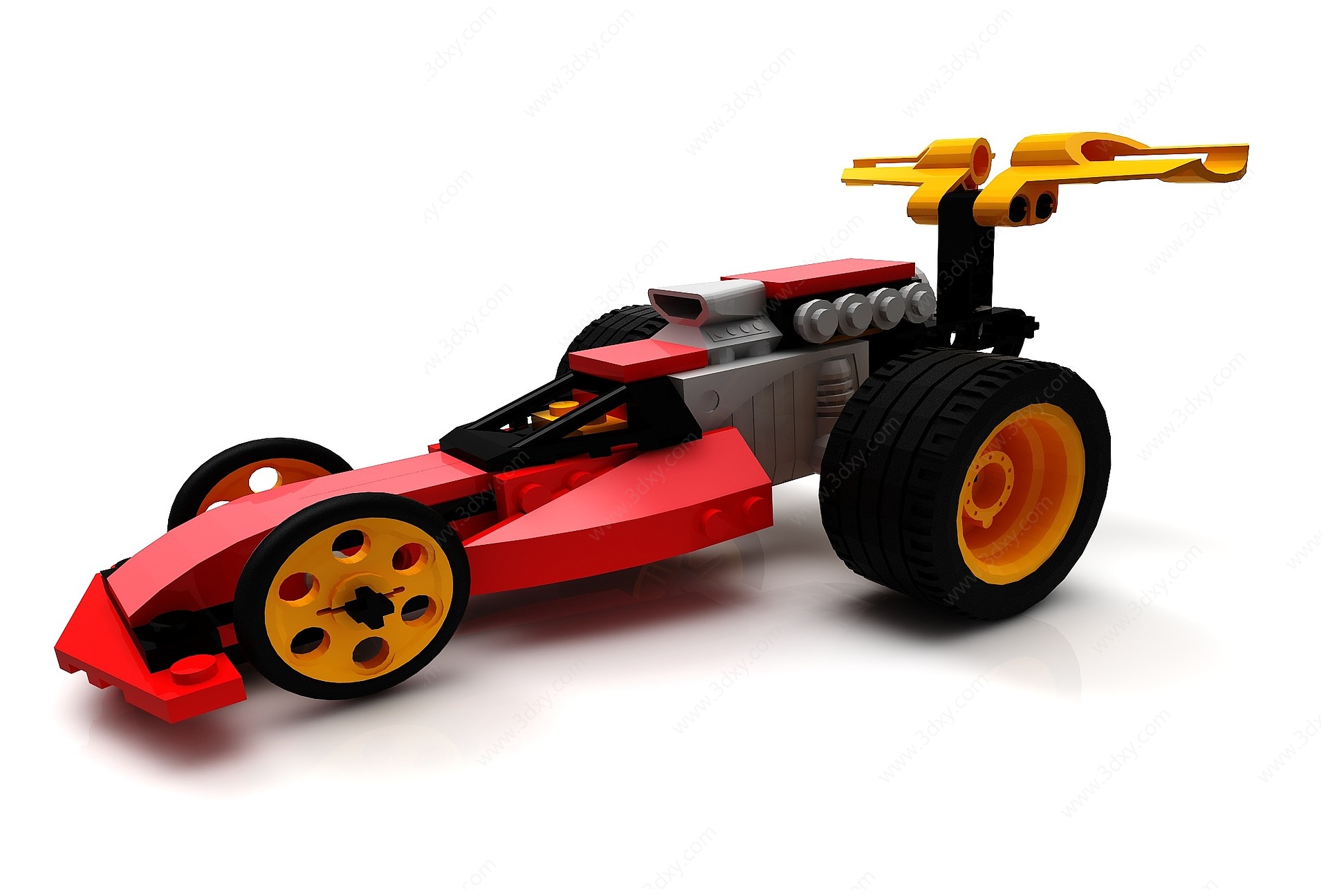 现代风格乐高玩具车3D模型