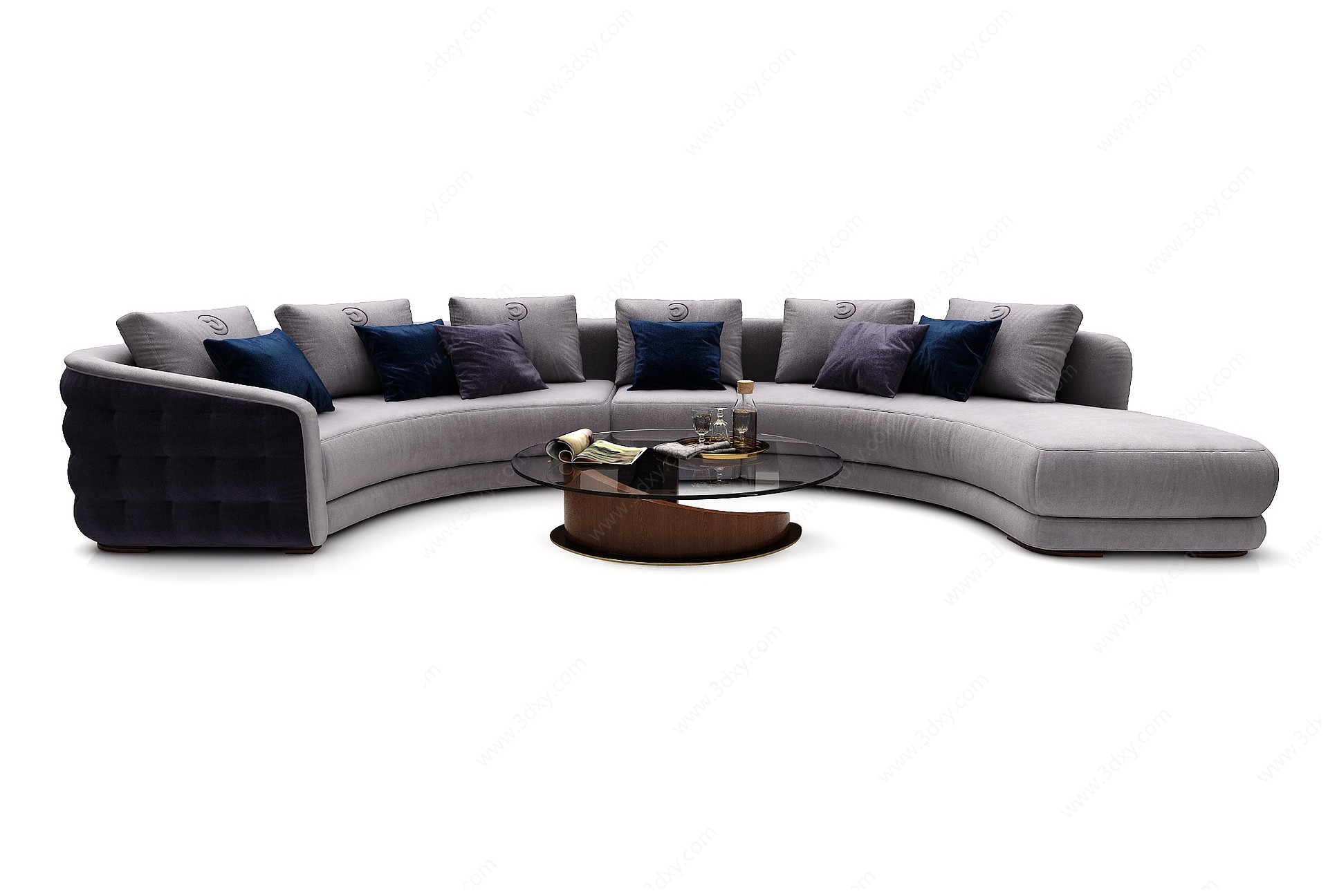 现代风格弧形沙发3D模型