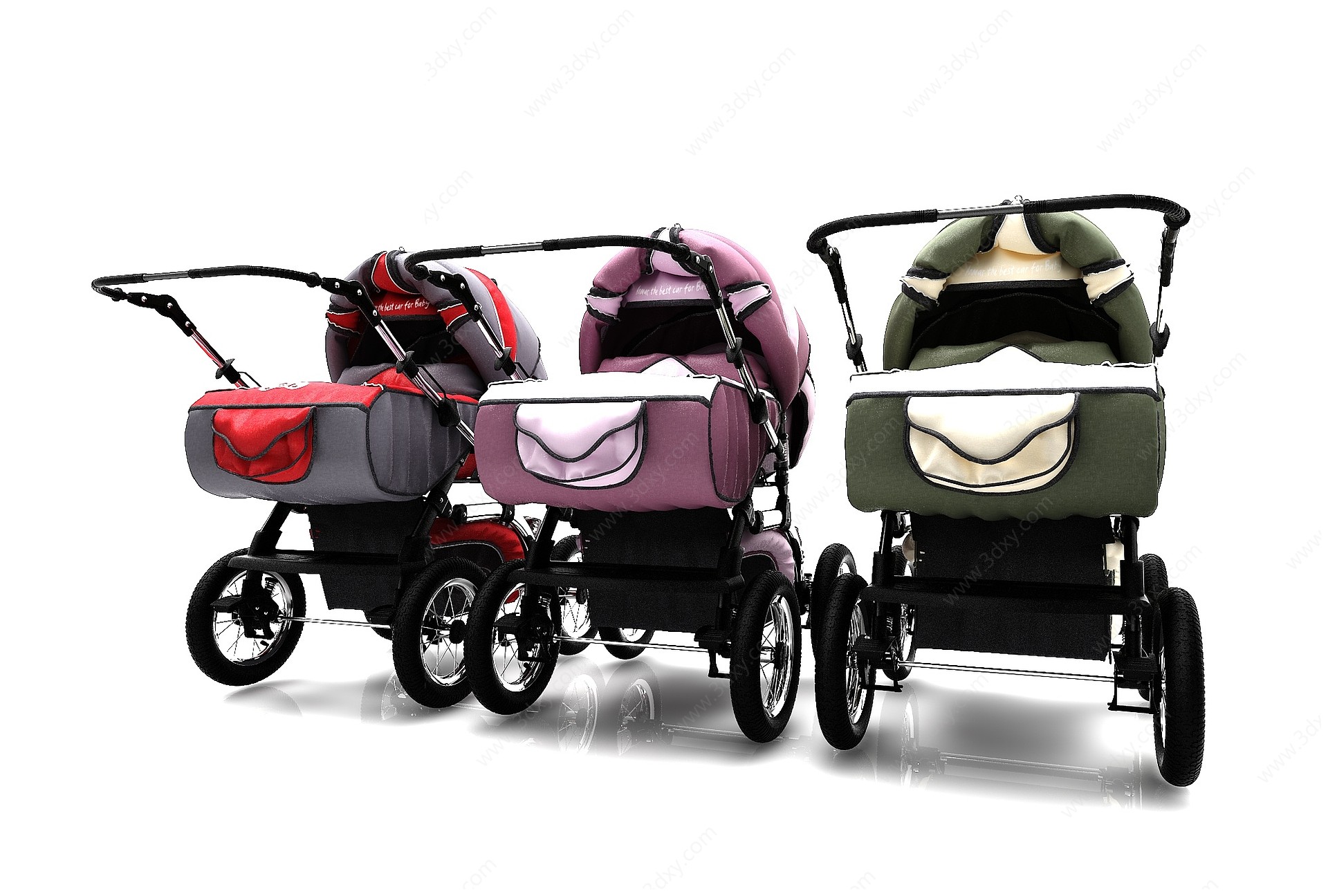 现代风格婴儿车3D模型