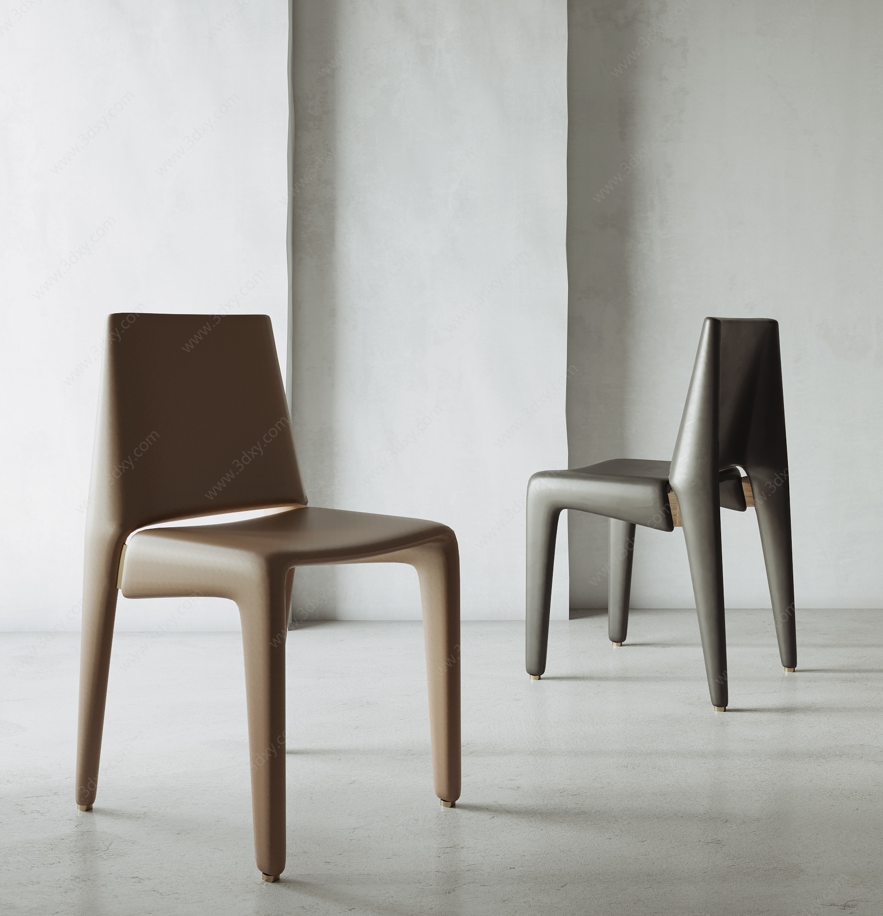 现代单人餐椅3D模型