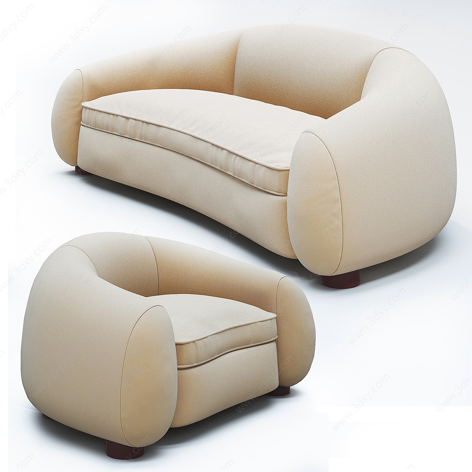 现代精美组合沙发3D模型