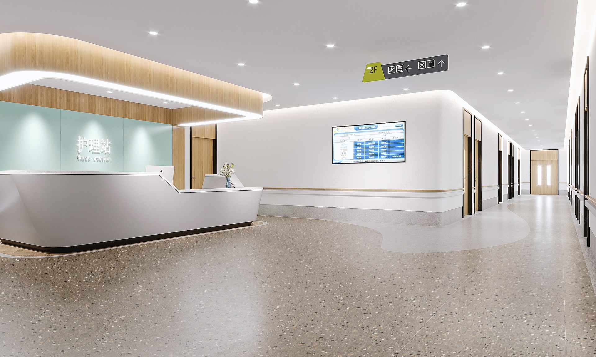 现代医院护理站3D模型