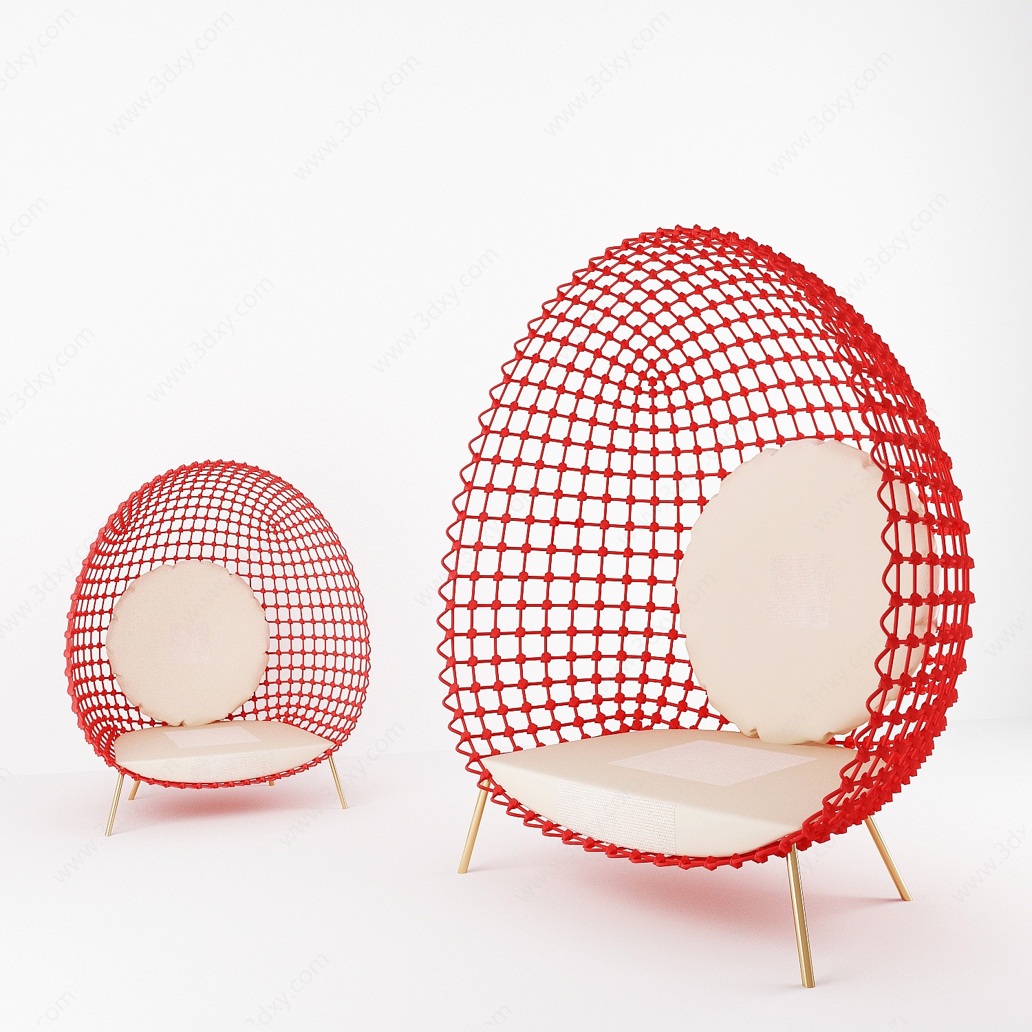 现代网红蛋壳椅3D模型