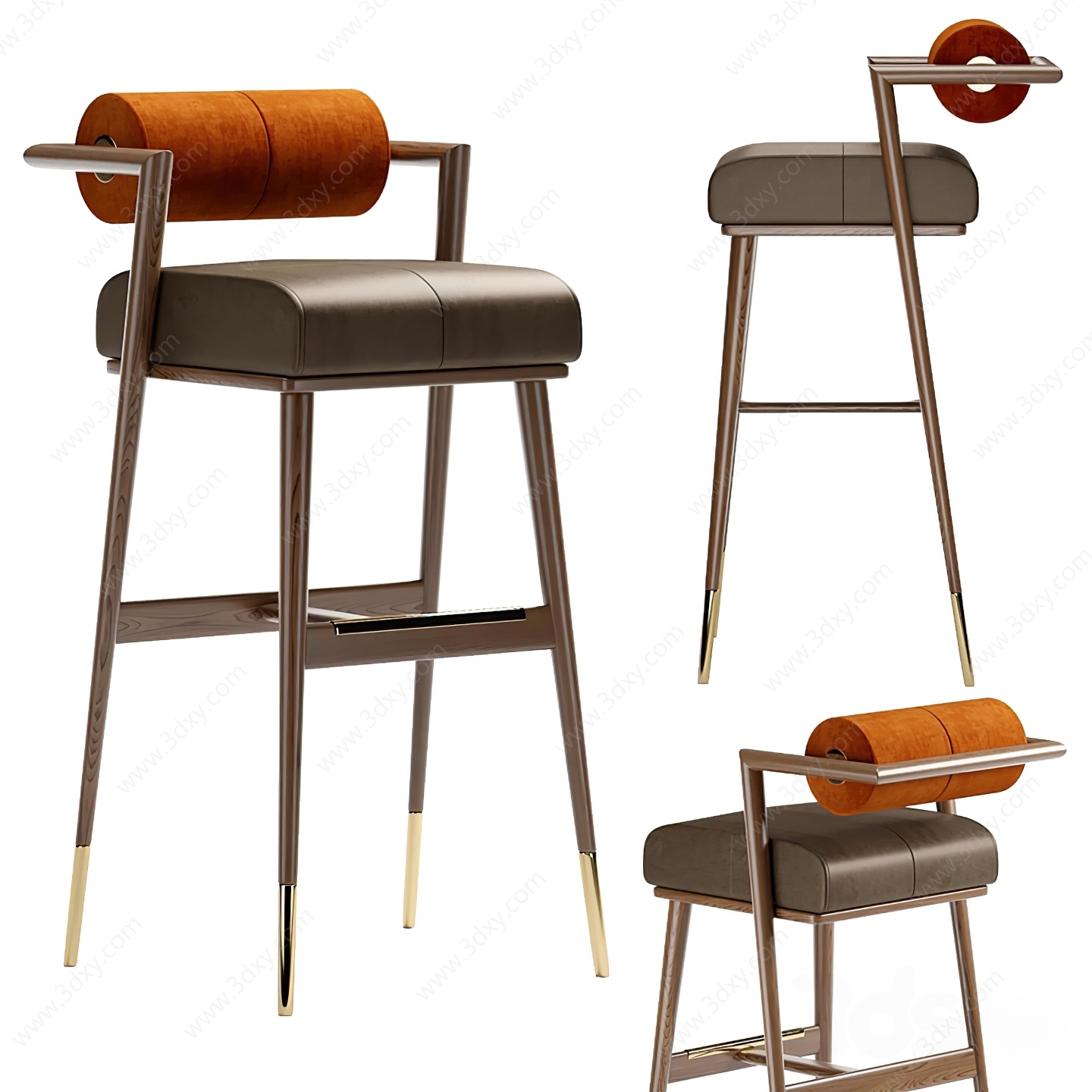 现代吧椅高脚凳3D模型