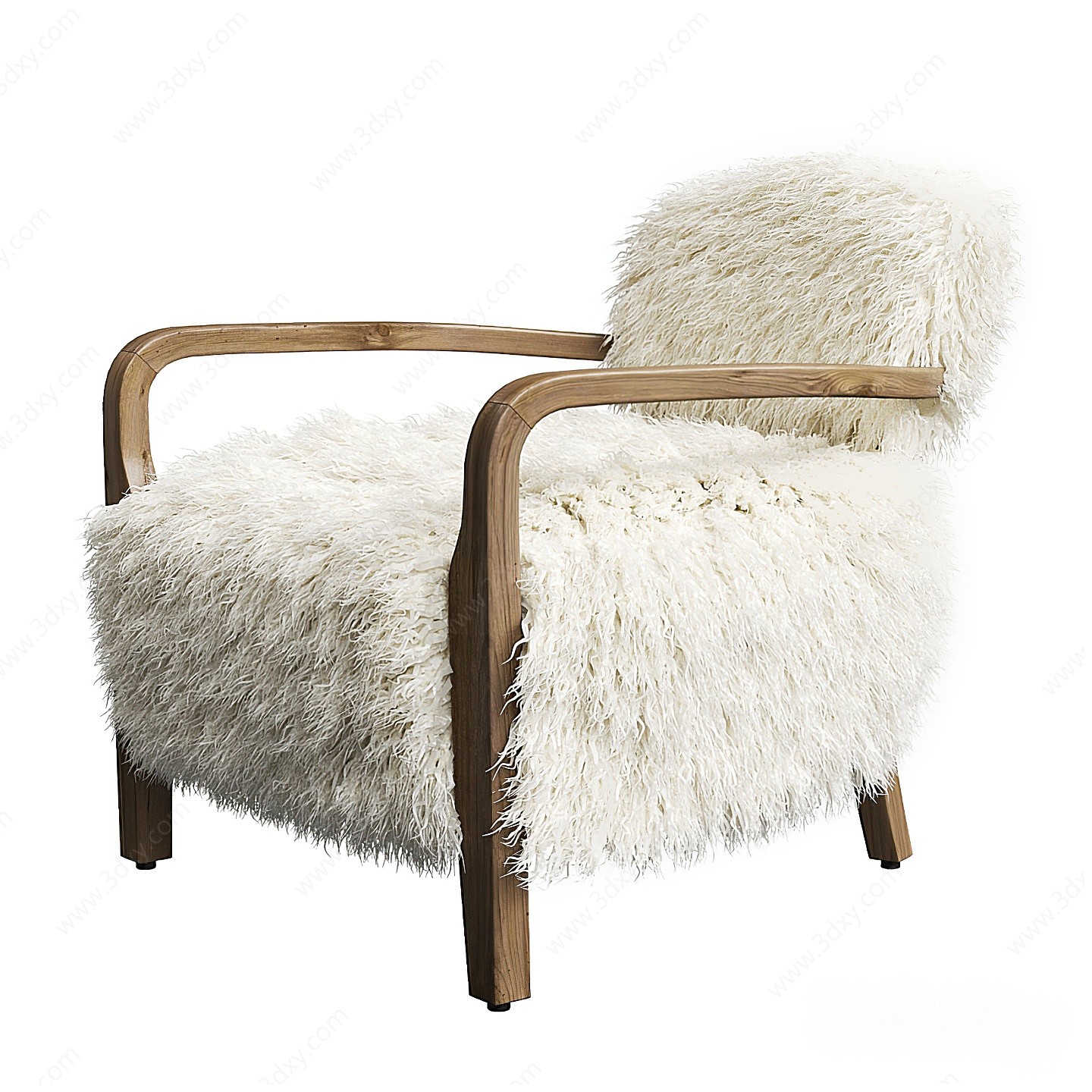 现代皮毛休闲椅3D模型
