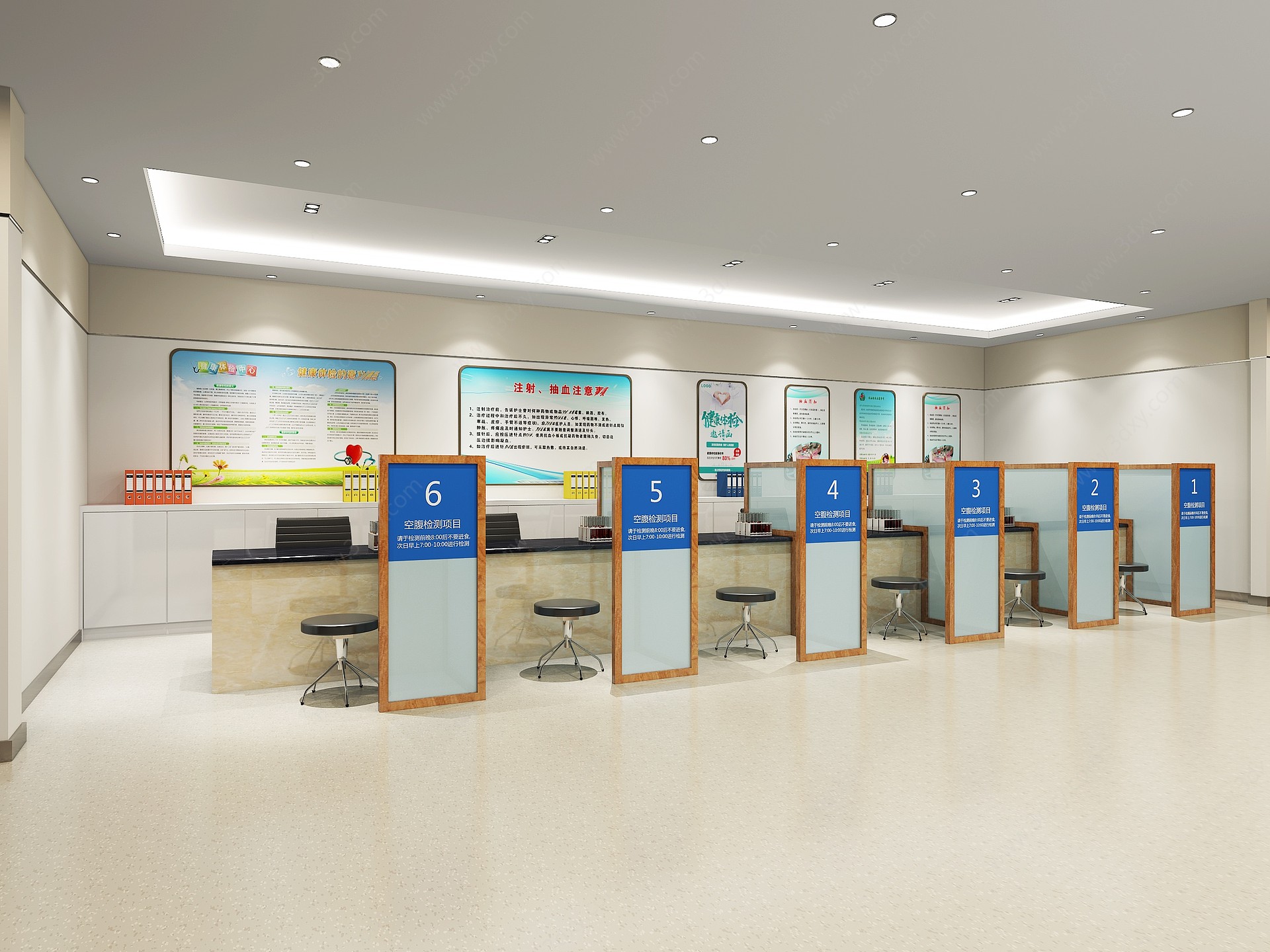 现代医院办公大厅3D模型