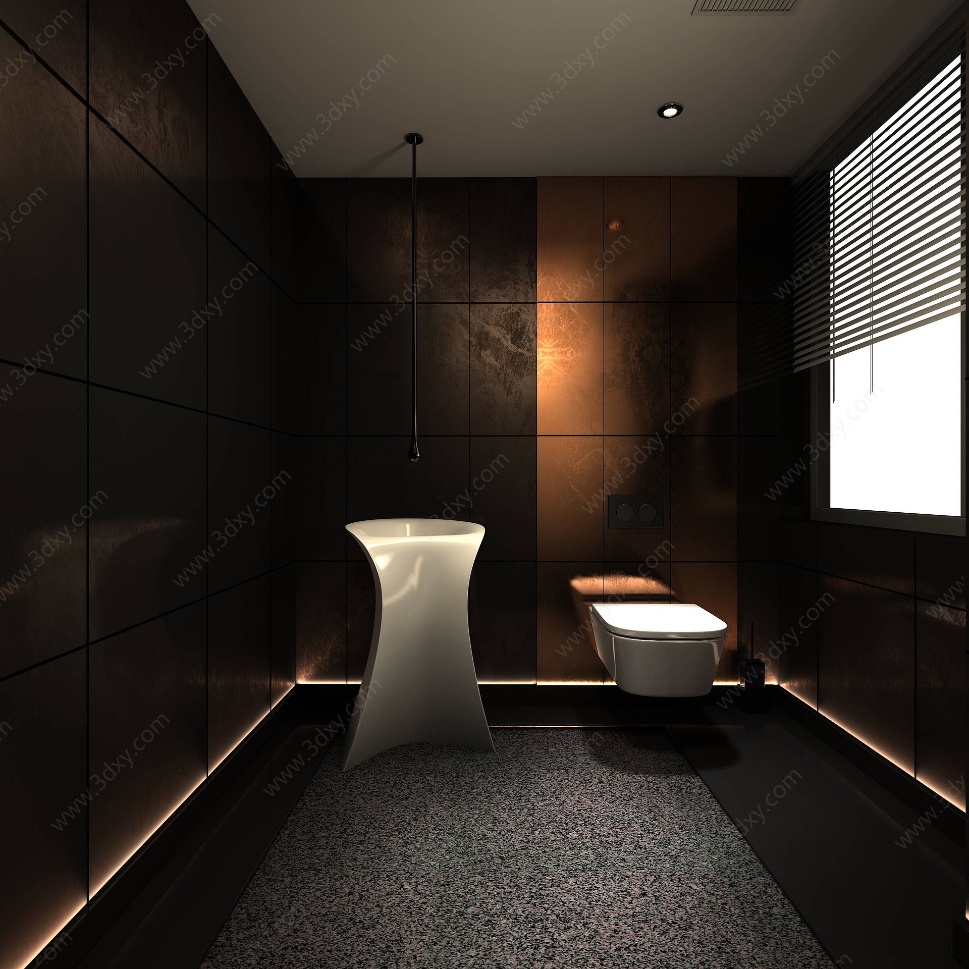 现代酒店卫生间3D模型
