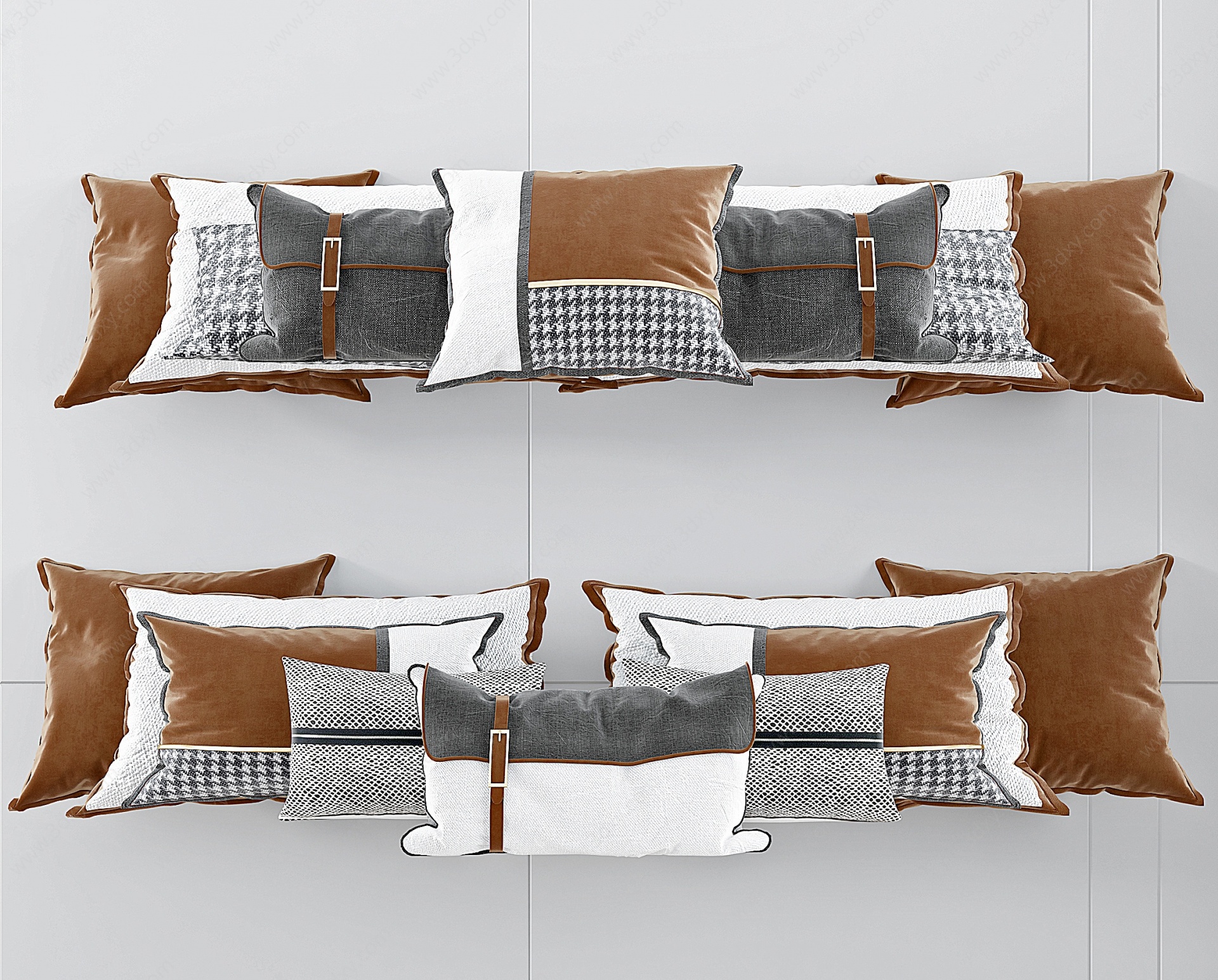 抱枕靠枕日用品组合3D模型