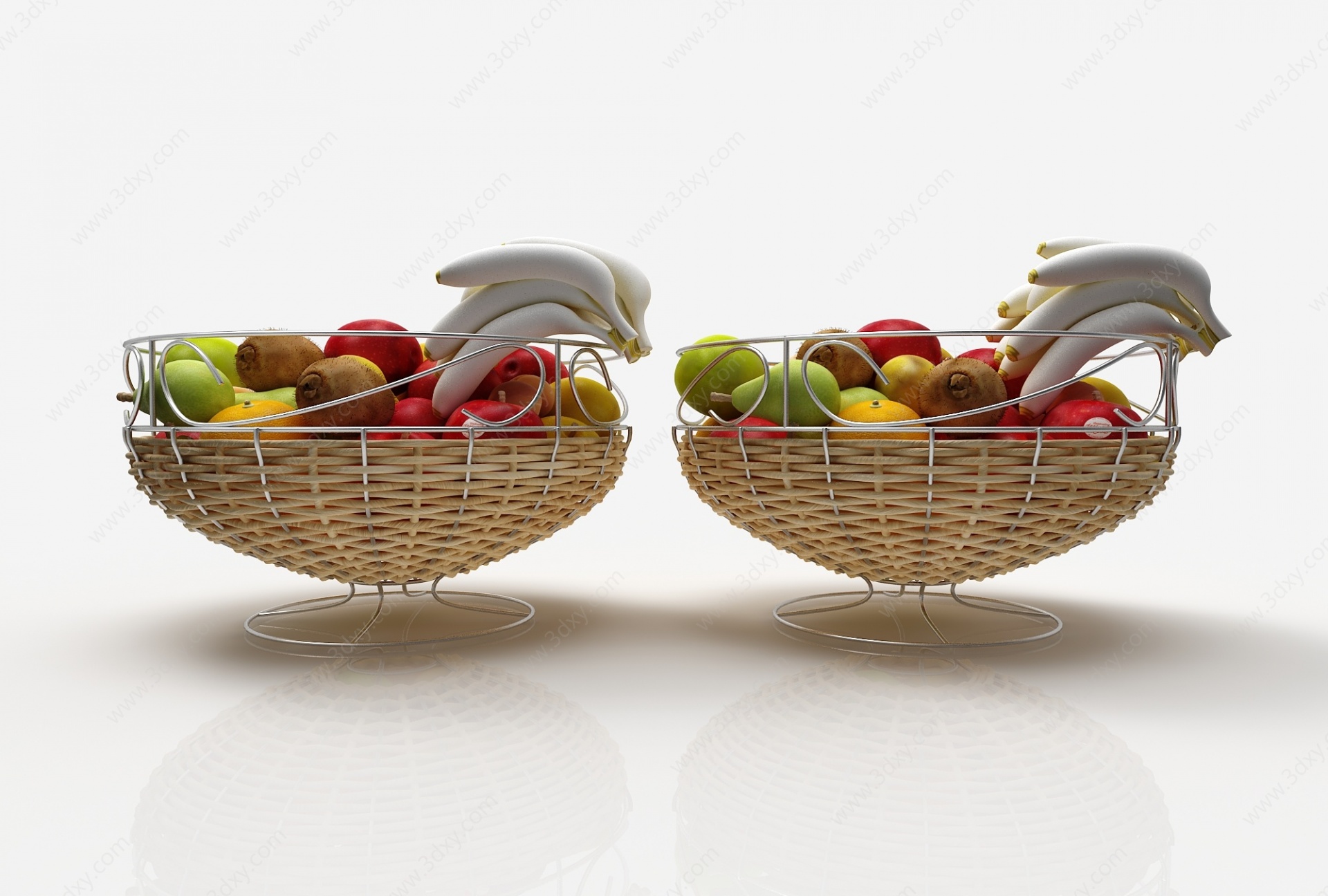 现代食物果篮子3D模型