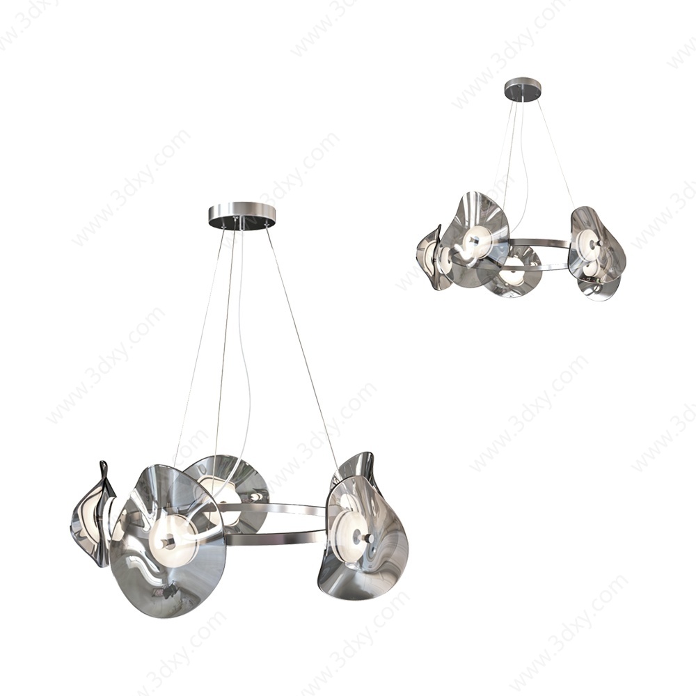 现代灯片水晶吊灯3D模型