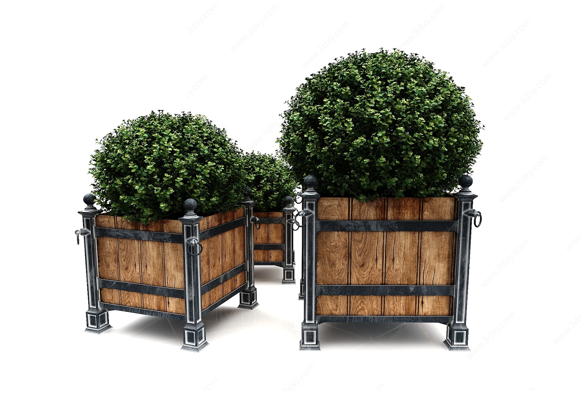 现代风格植物花箱3D模型