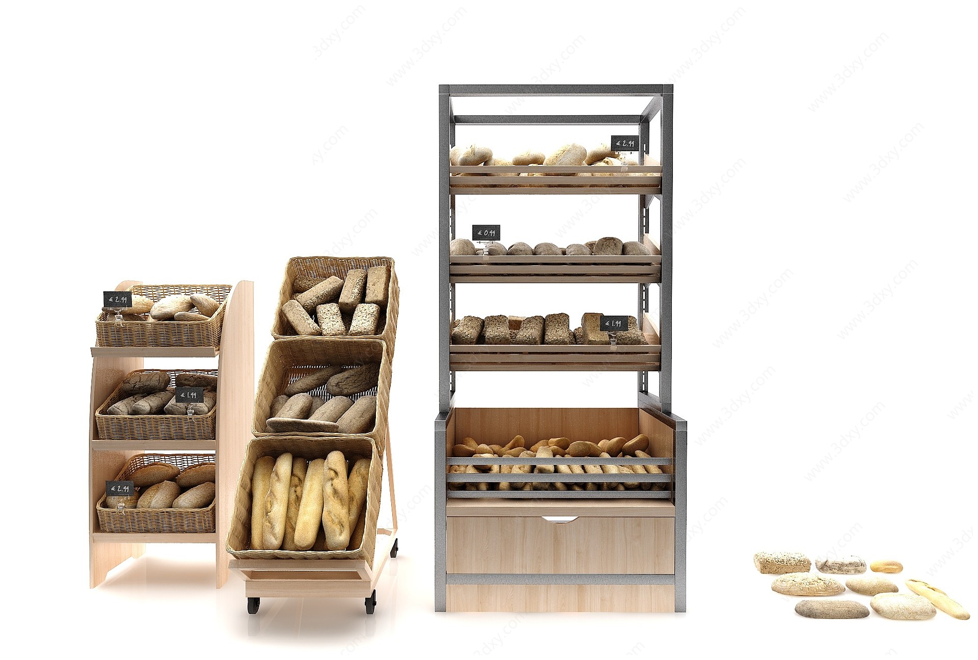 现代风格面包架3D模型