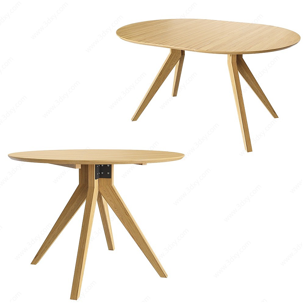 实木餐桌咖啡桌3D模型