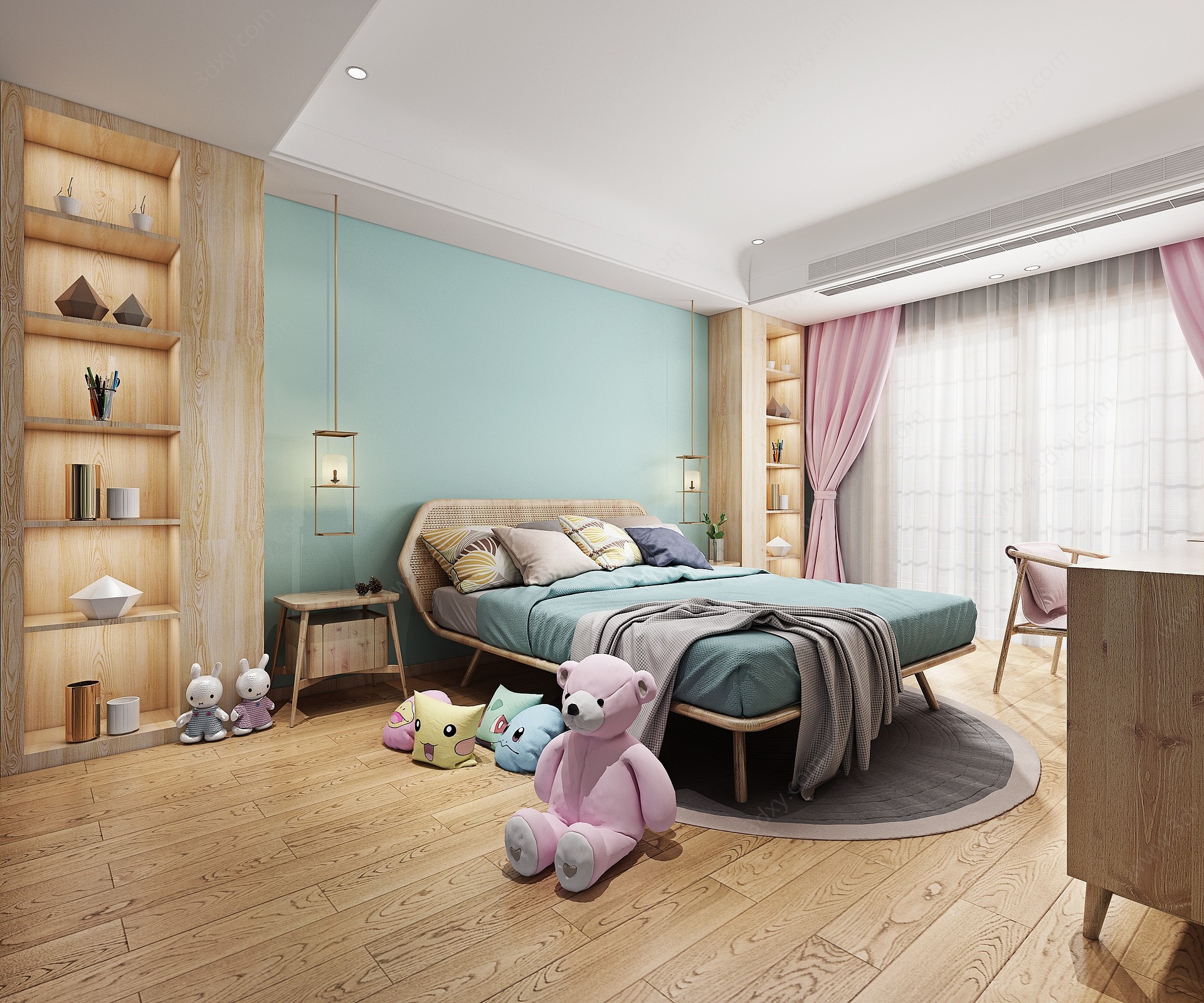 日式卧室女儿房3D模型