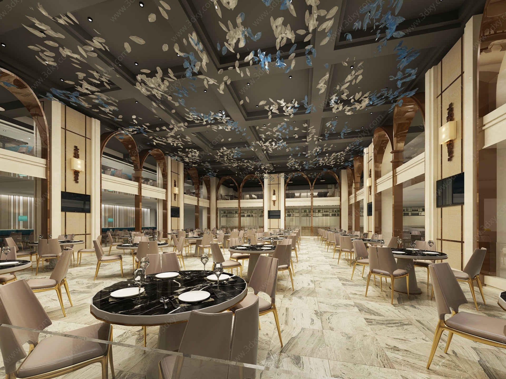 现代酒店空间3D模型