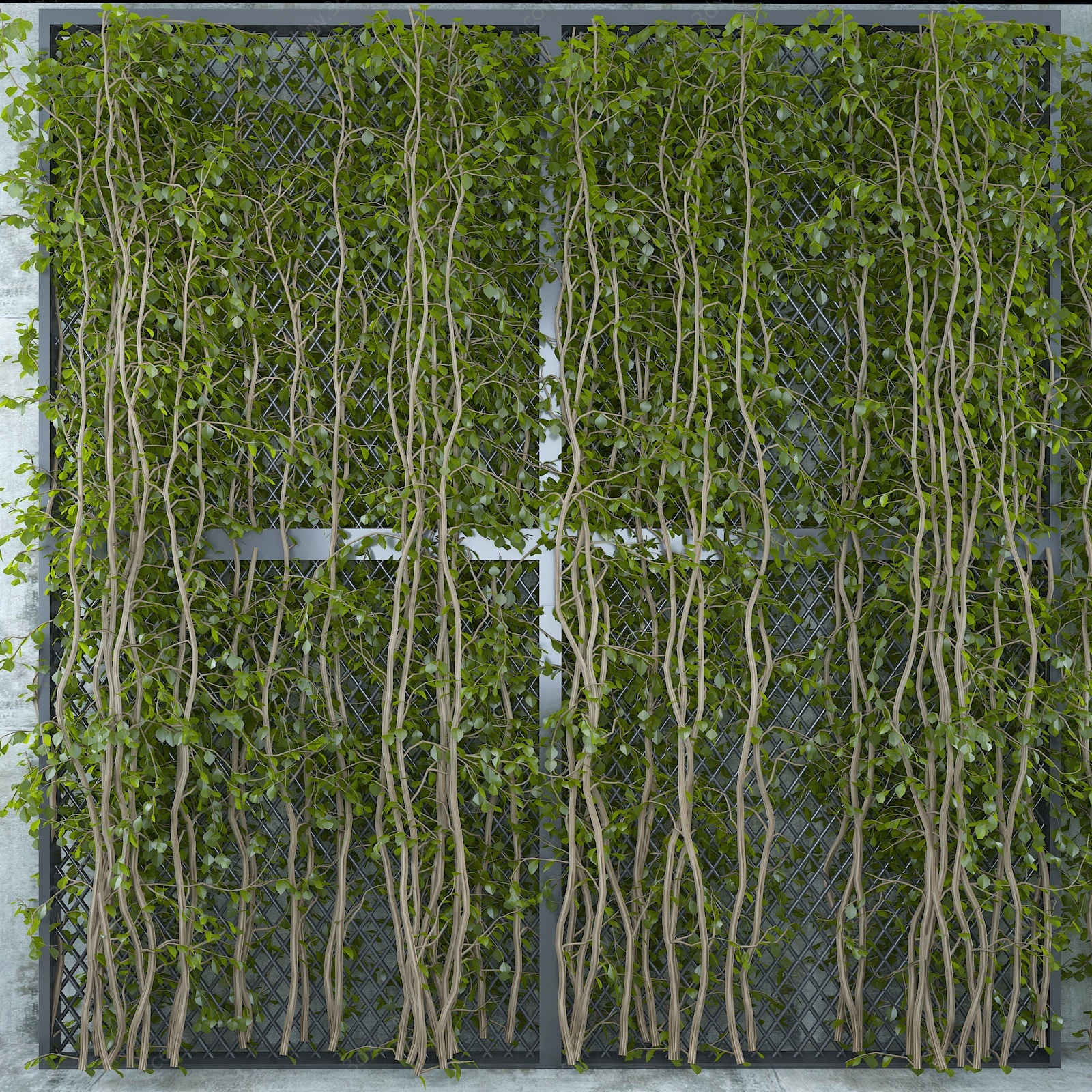 现代藤蔓植物墙3D模型