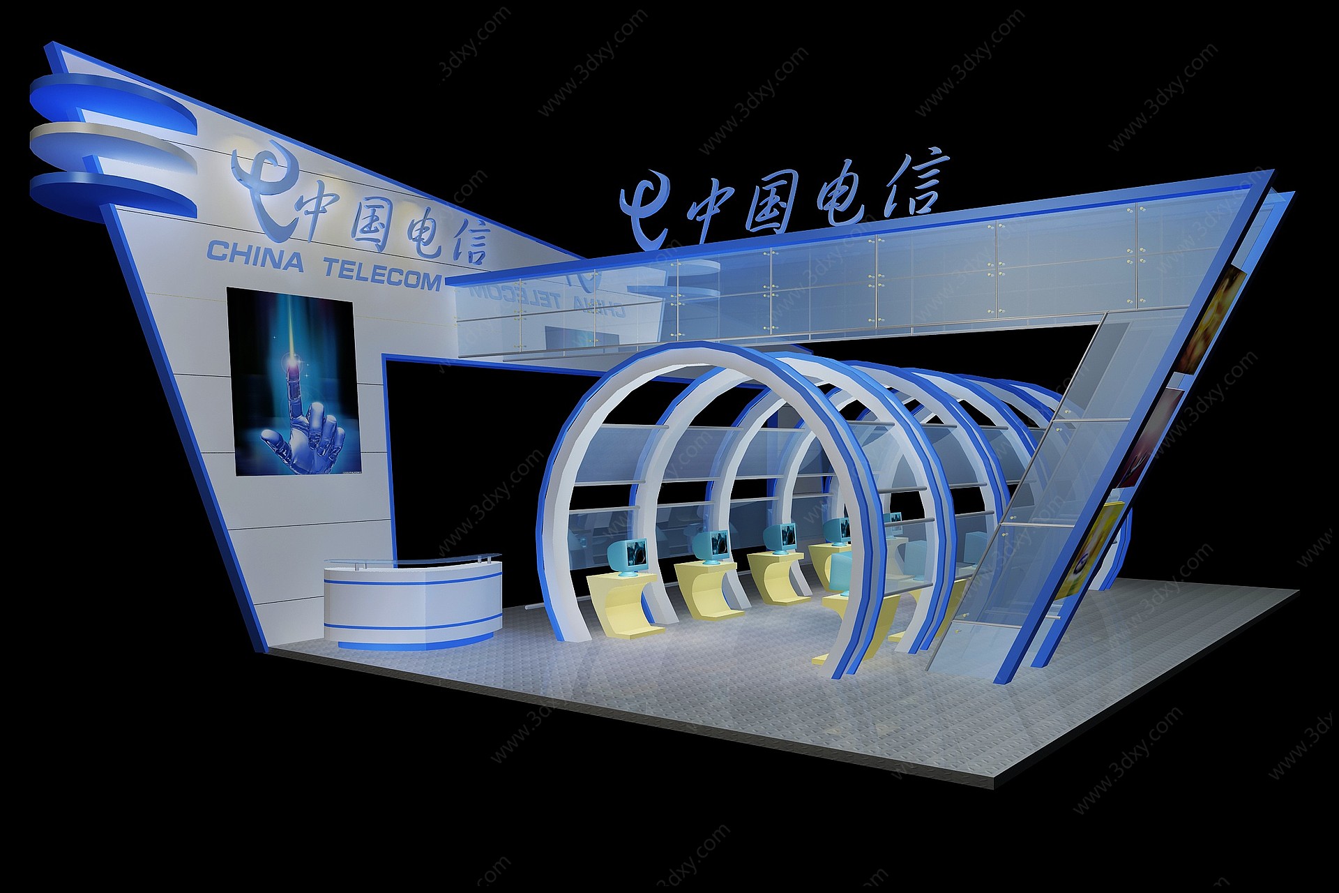 现代中国电信展厅3D模型
