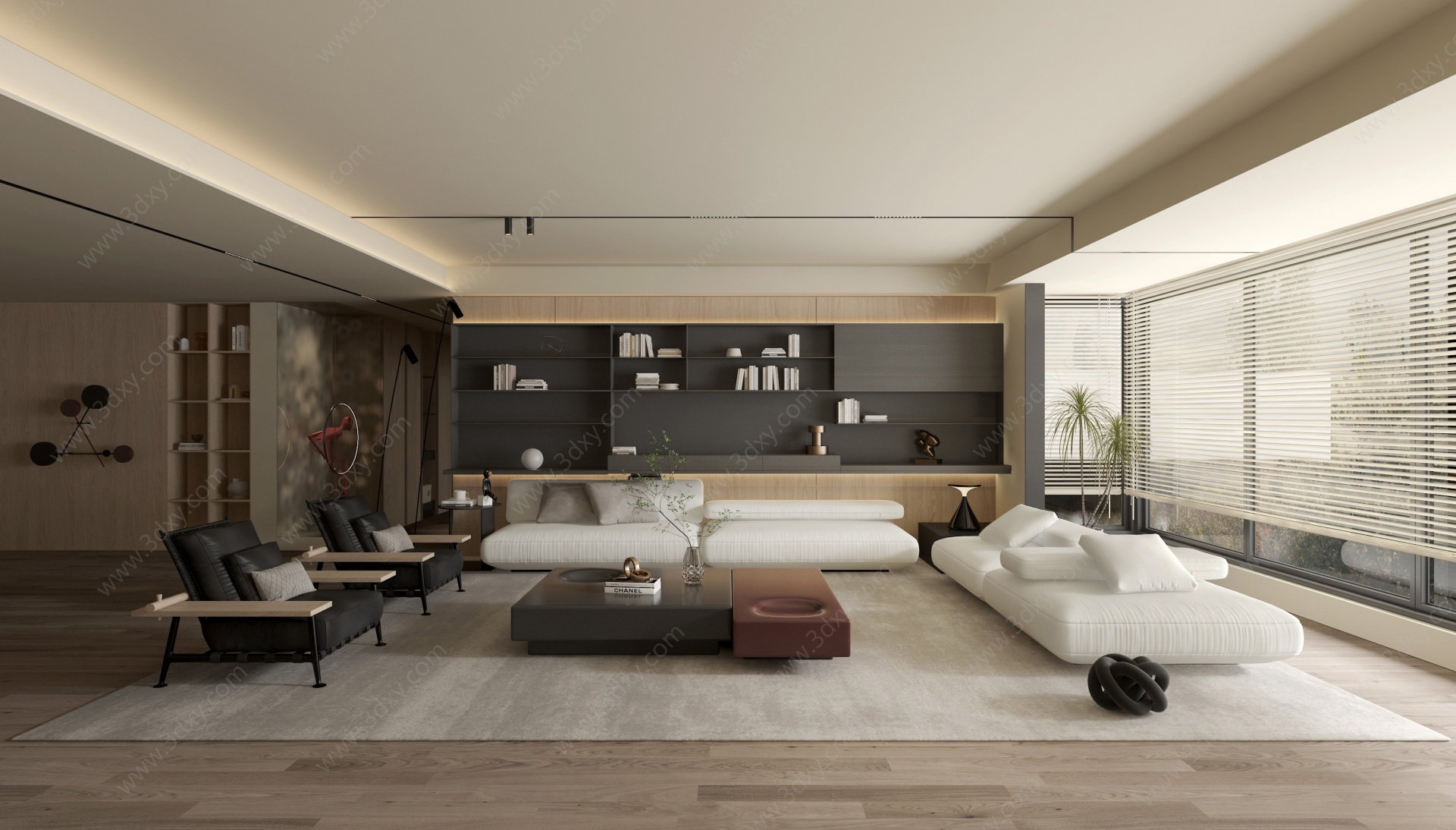 现代客厅休息区3D模型