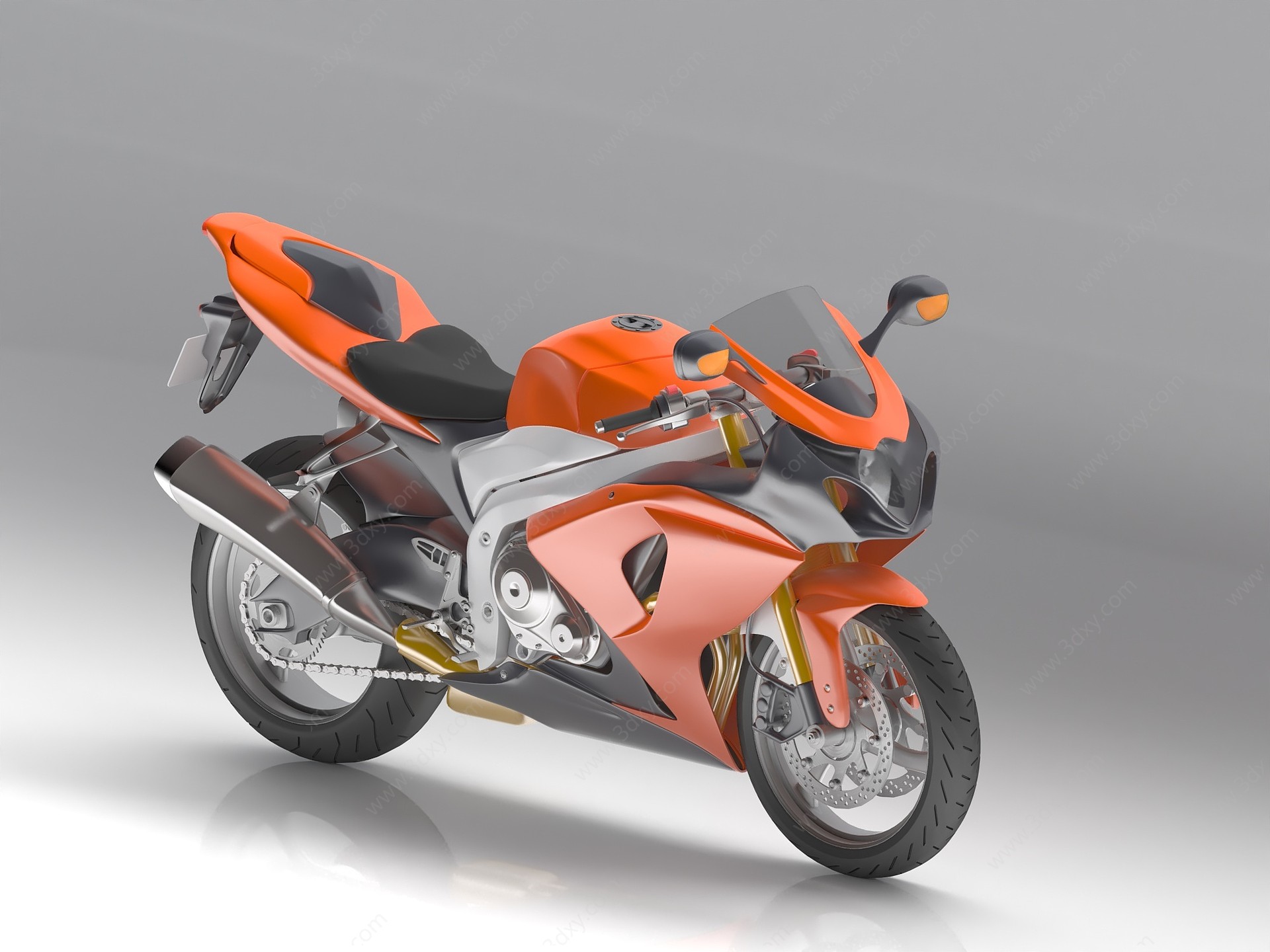 现代摩托车3D模型