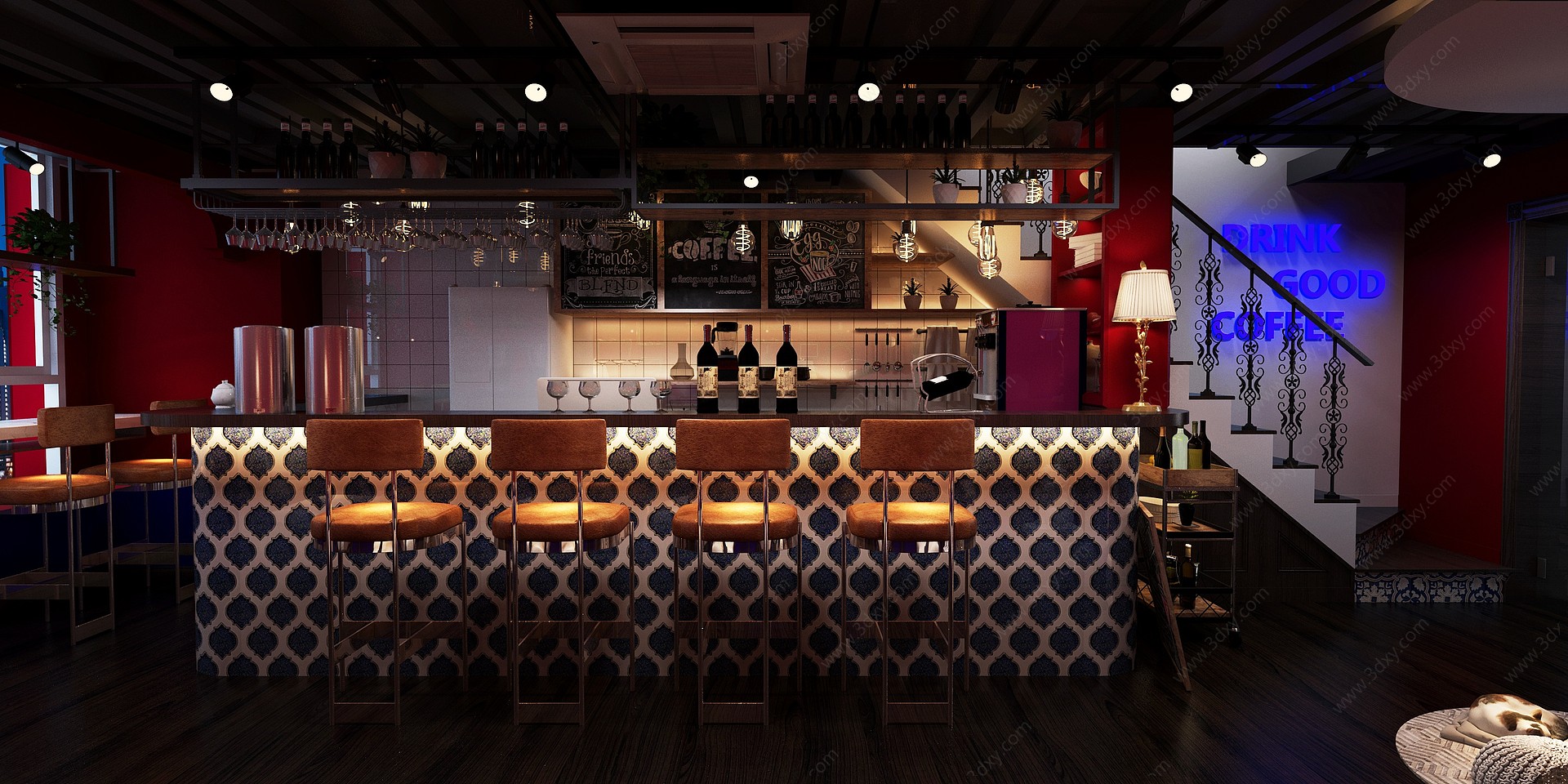 欧式古典英伦风小酒吧3D模型