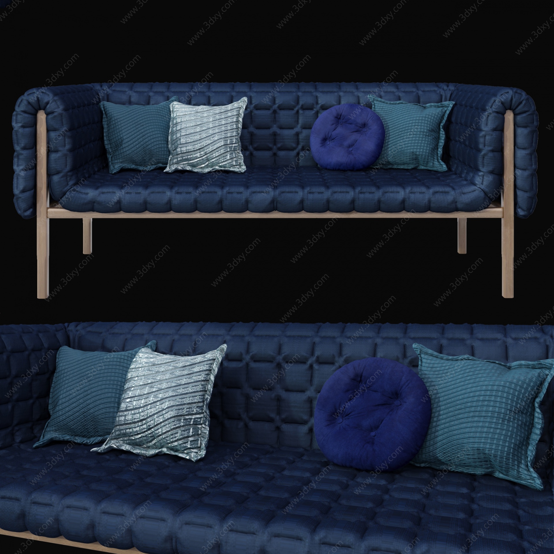 北欧双人沙发3D模型