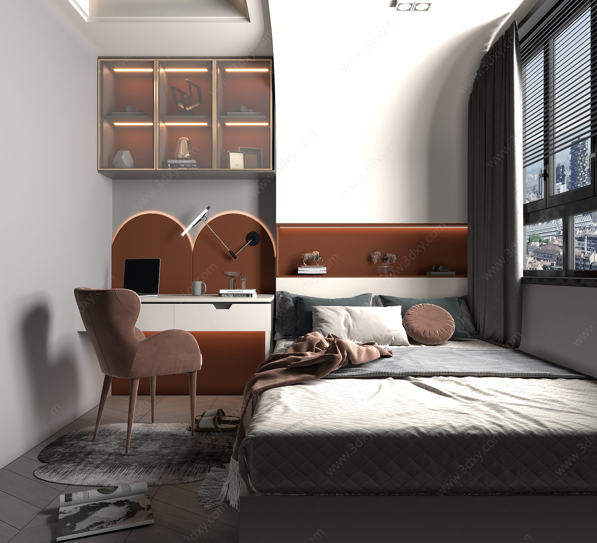 现代榻榻米卧室3D模型