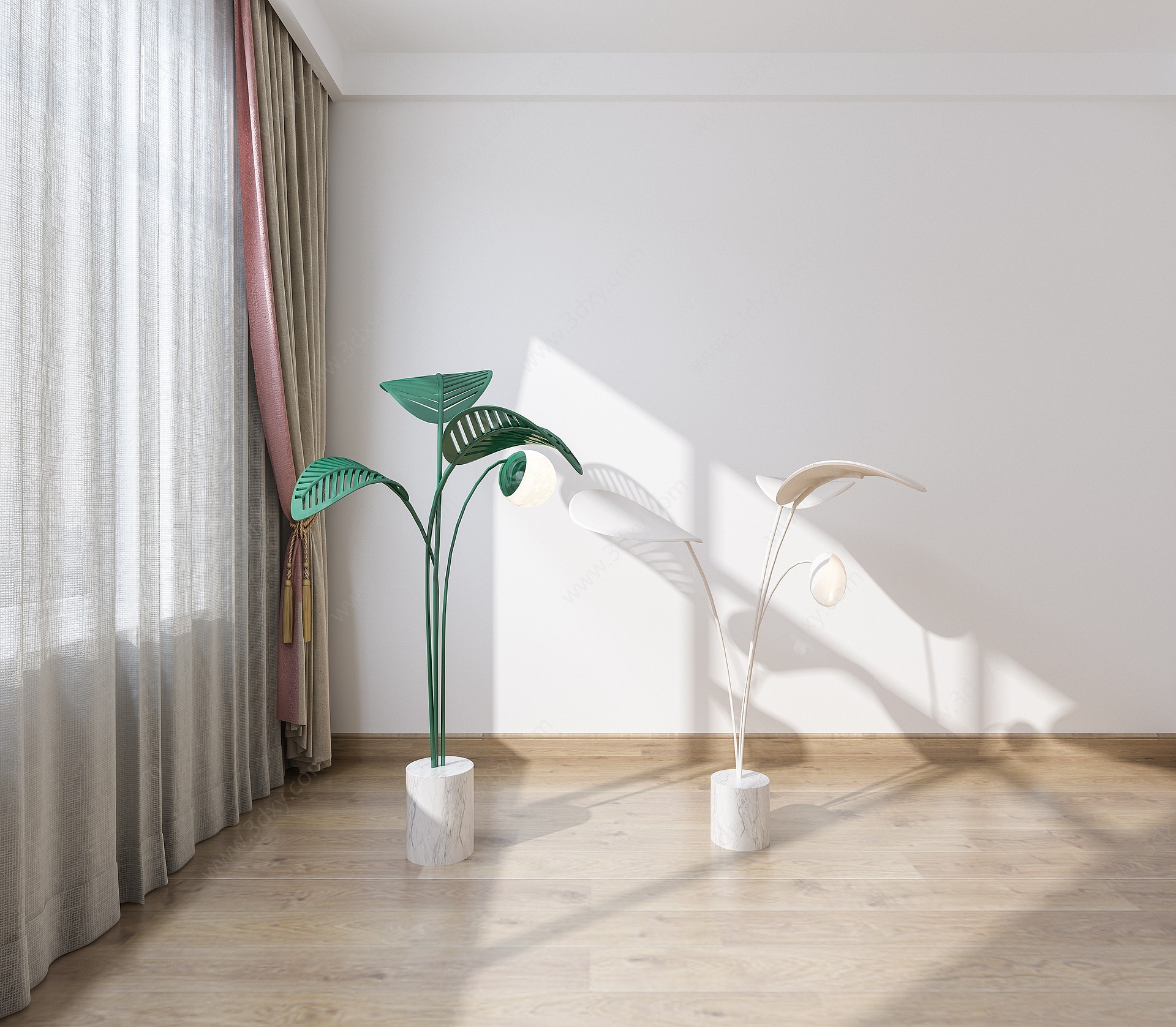 现代落地灯植物灯3D模型