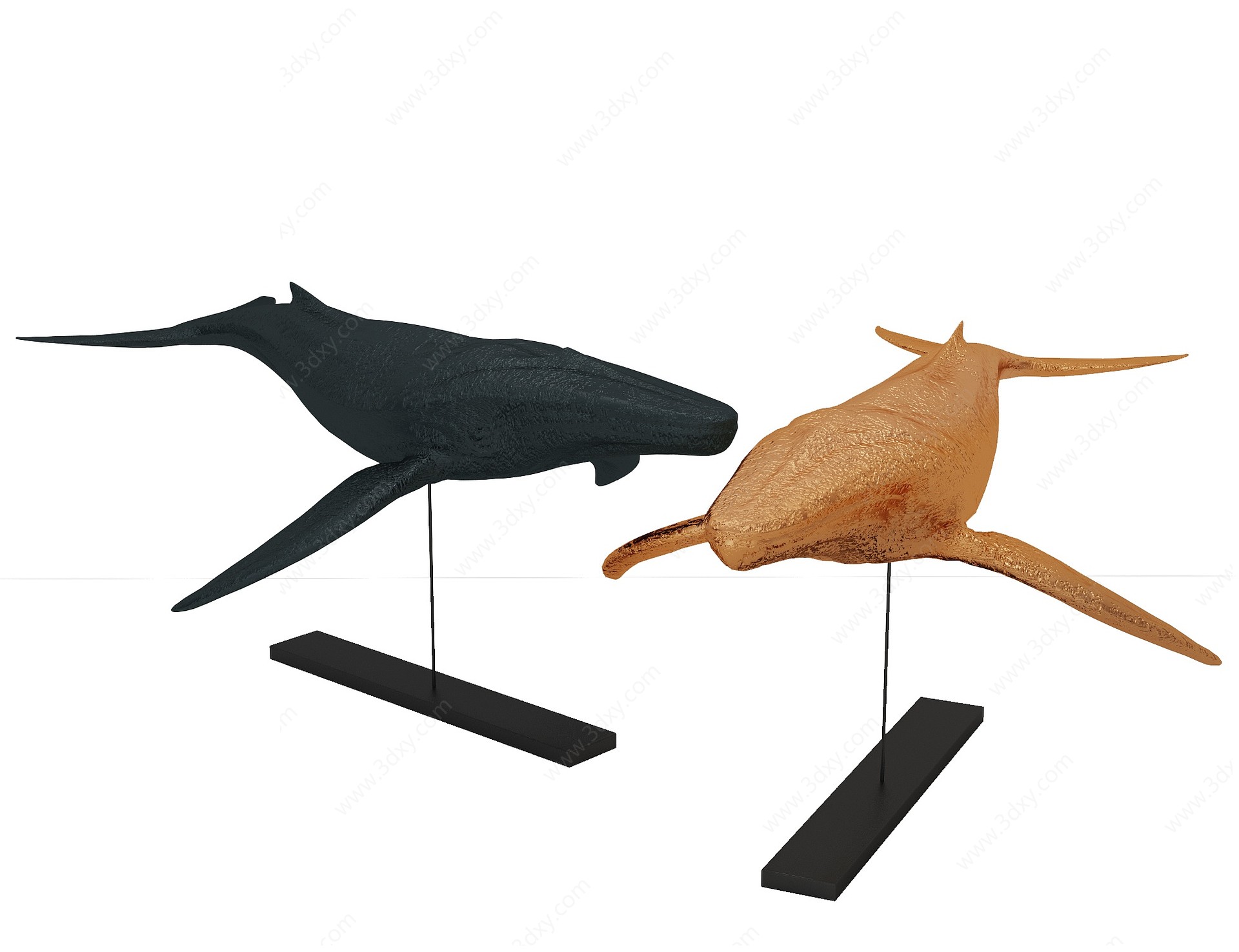 现代装饰摆件鲸鱼雕塑3D模型