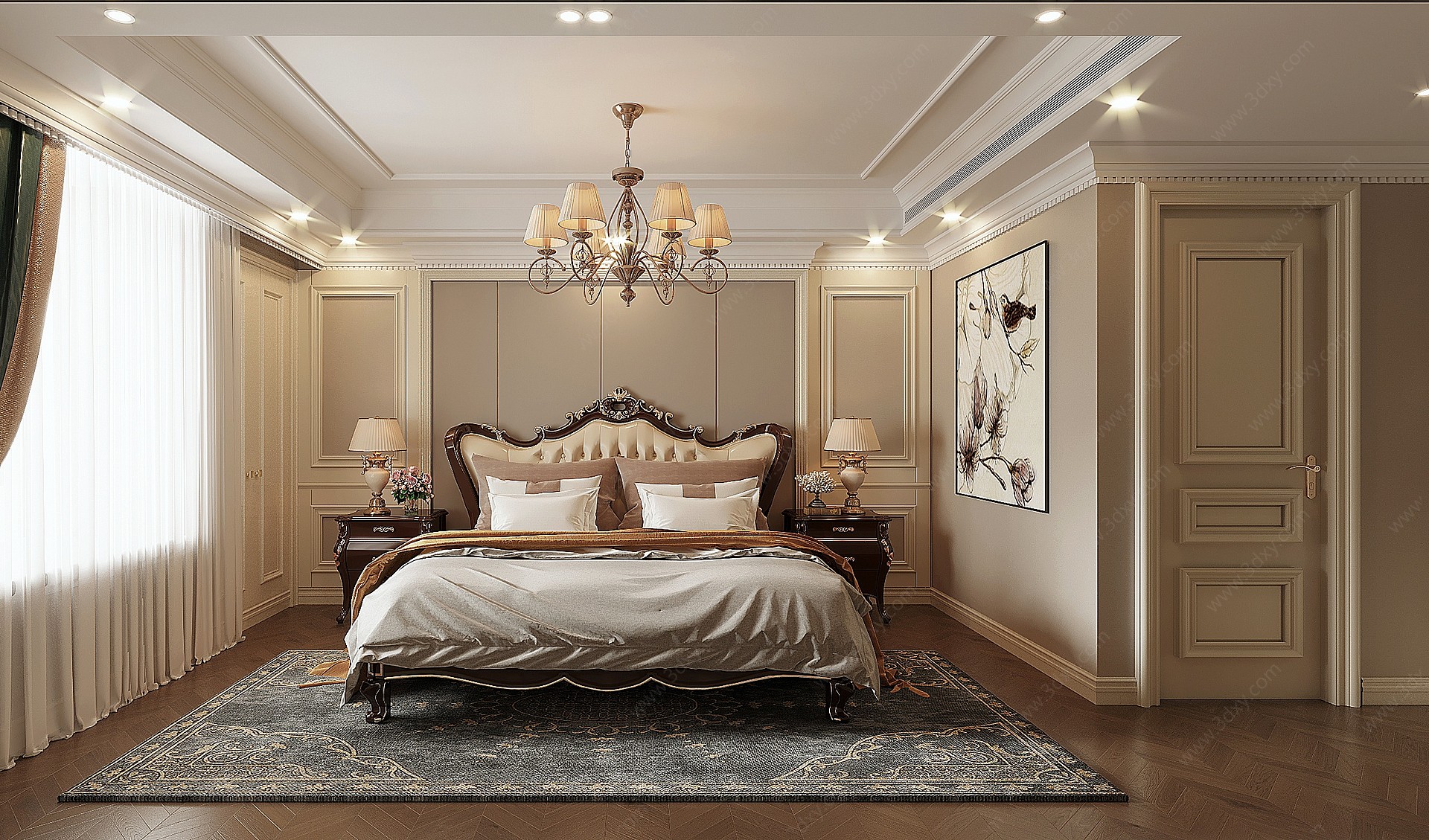 新古典家居卧室3D模型