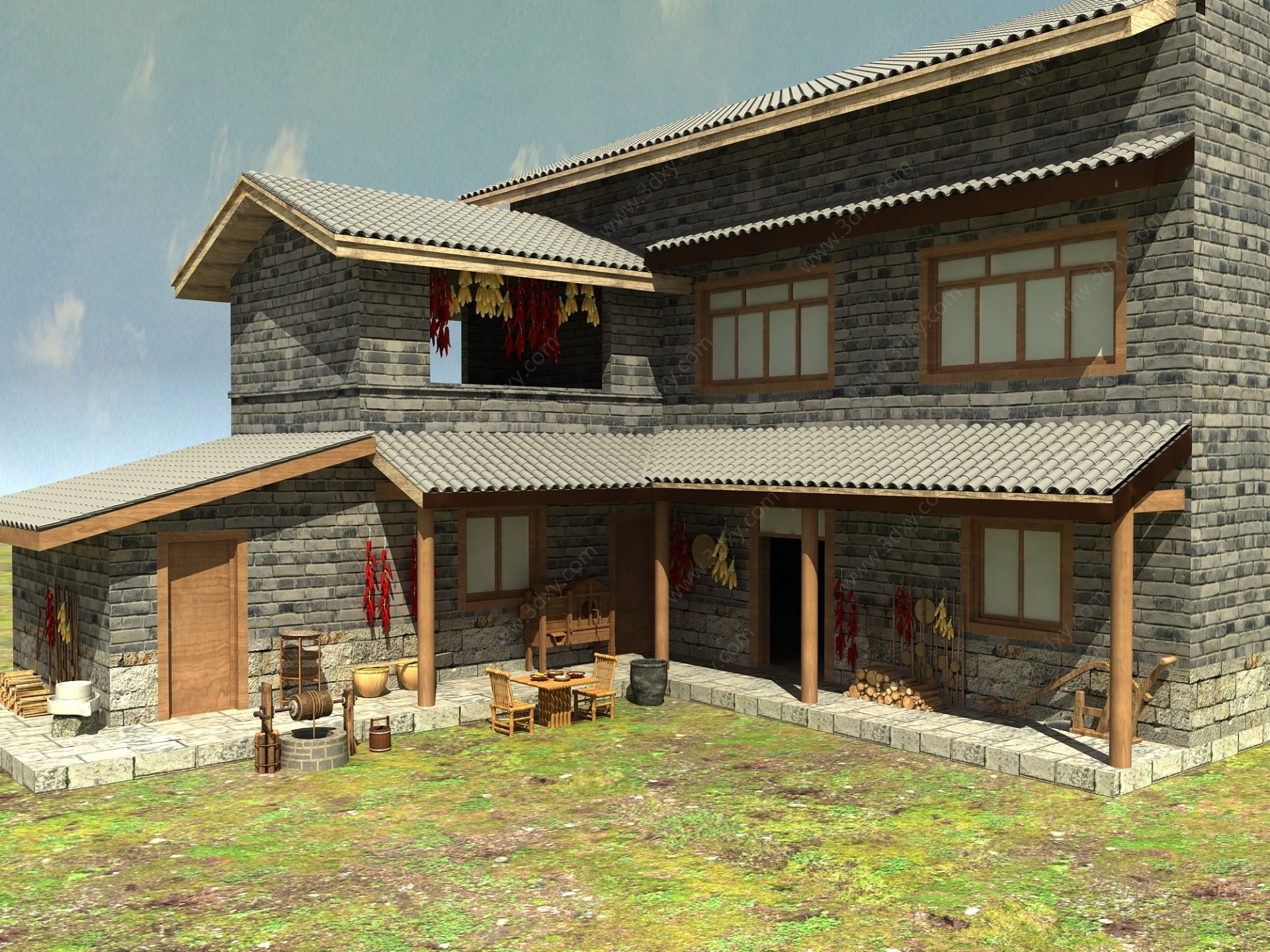 纯正乡村文化建筑3D模型