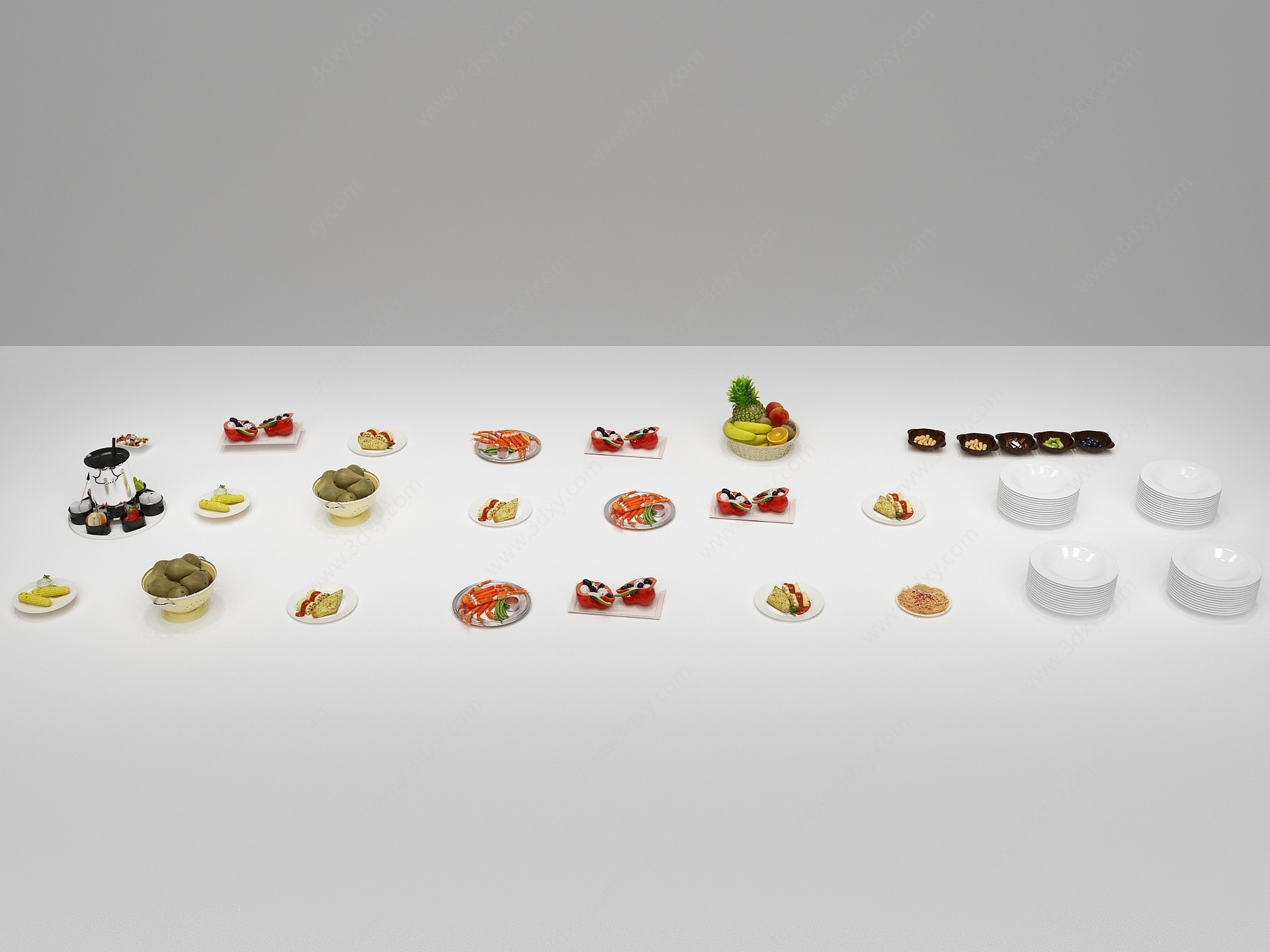 菜品烧烤菜饭3D模型