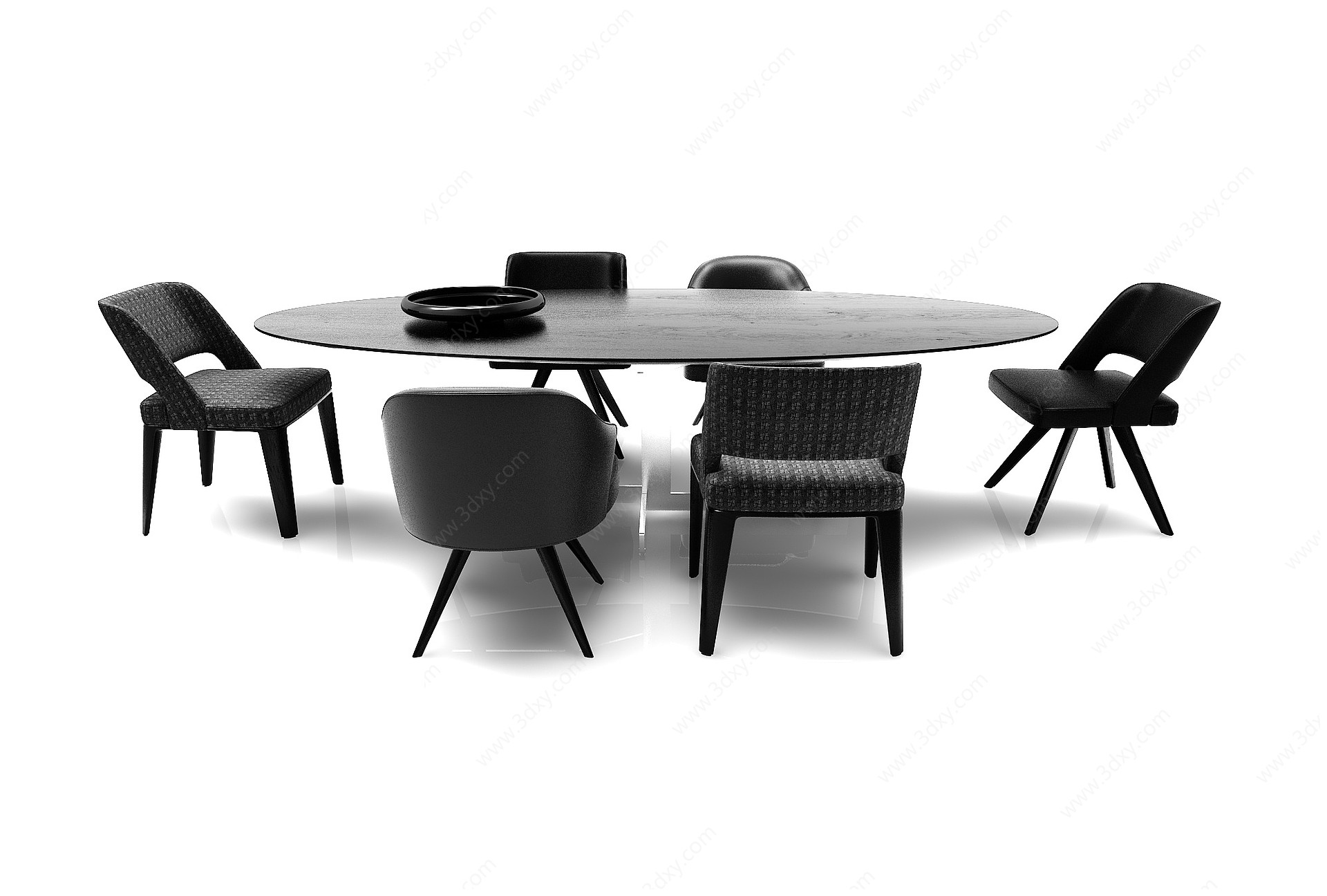 现代风格圆形餐桌3D模型