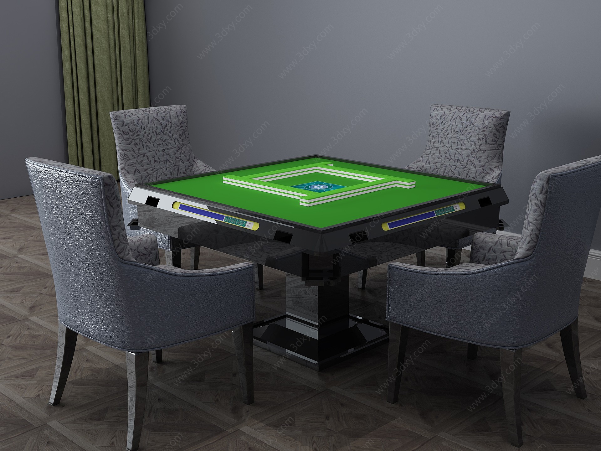 简欧休闲桌娱乐桌麻将桌3D模型